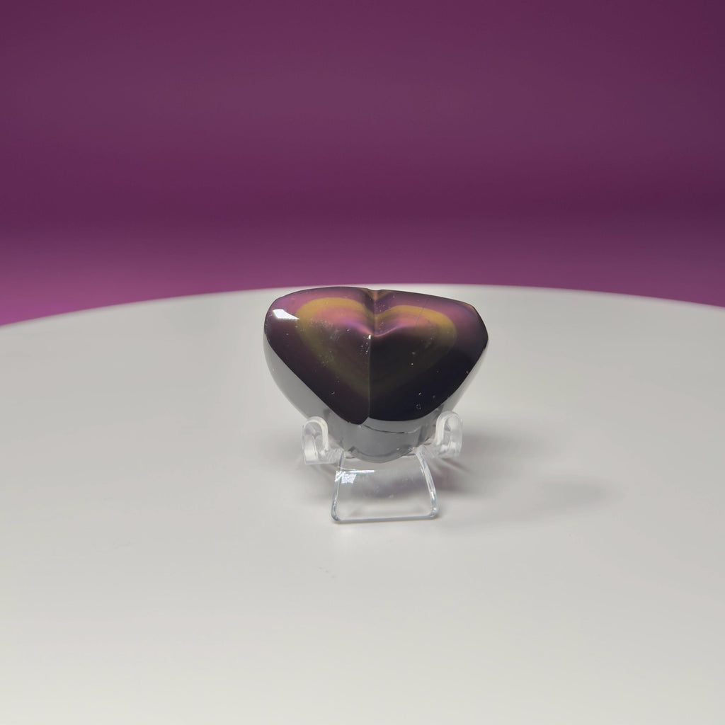Mini Rainbow Obsidian Heart Carving (Mexico)