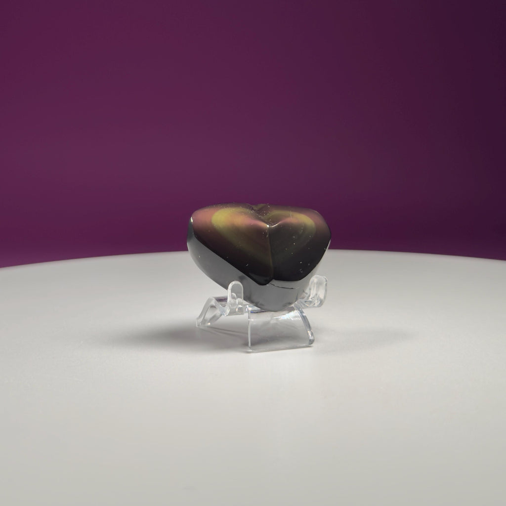 Mini Rainbow Obsidian Heart Carving (Mexico)