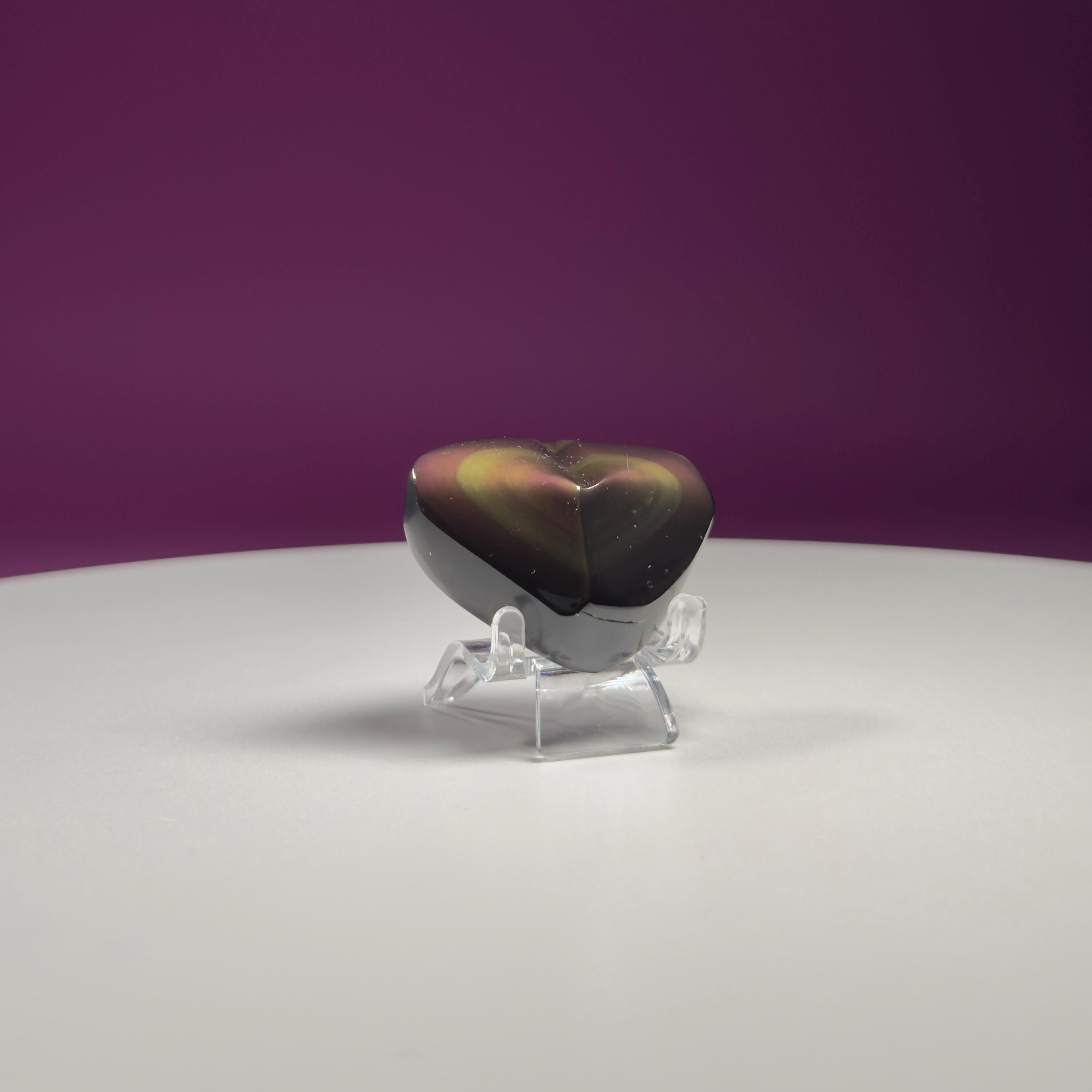Mini Rainbow Obsidian Heart Carving (Mexico)