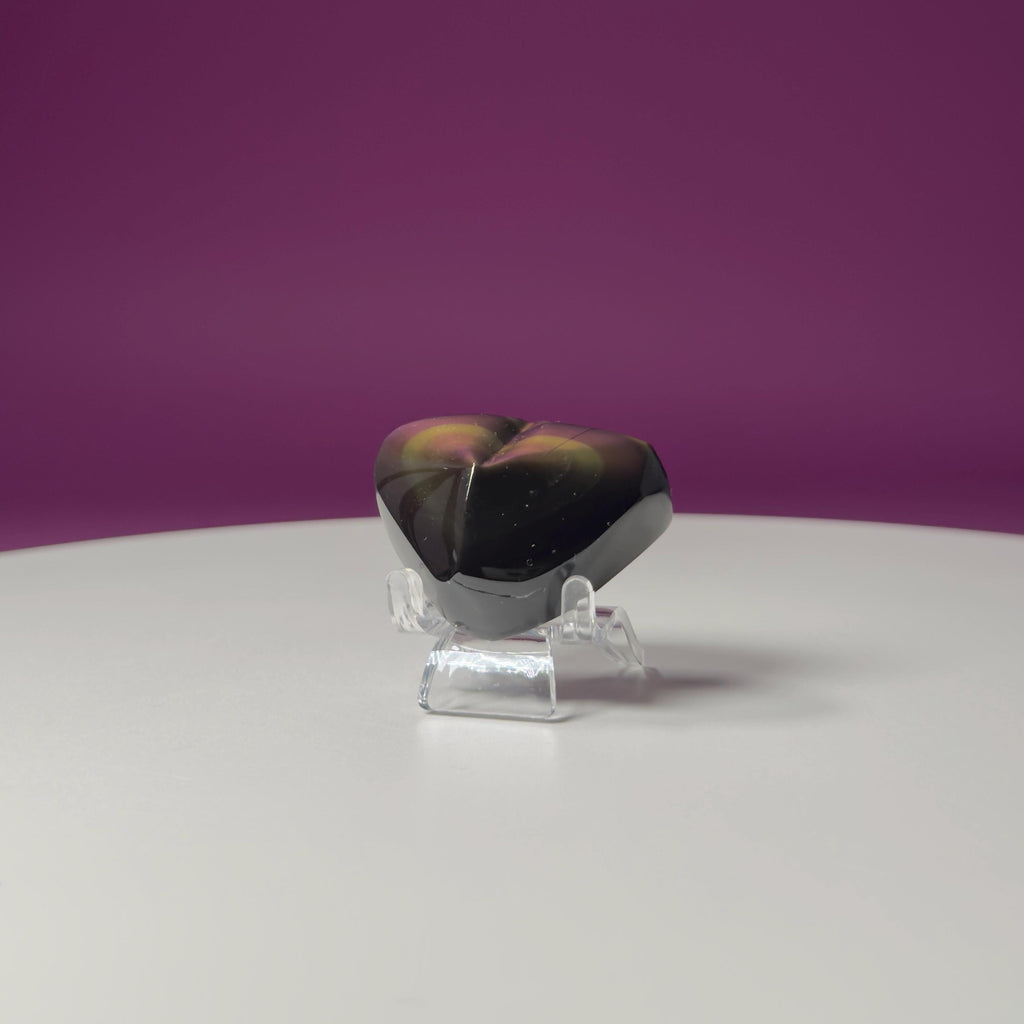 Mini Rainbow Obsidian Heart Carving (Mexico)