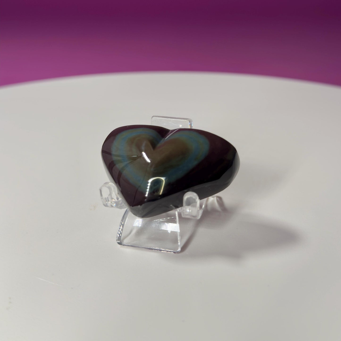 Mini Rainbow Obsidian Heart Carving (Mexico)