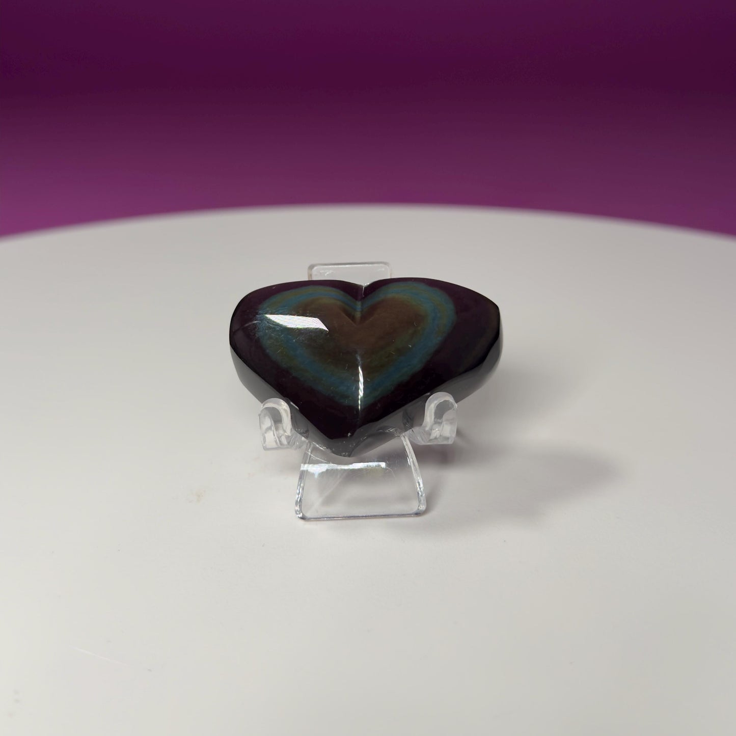 Mini Rainbow Obsidian Heart Carving (Mexico)