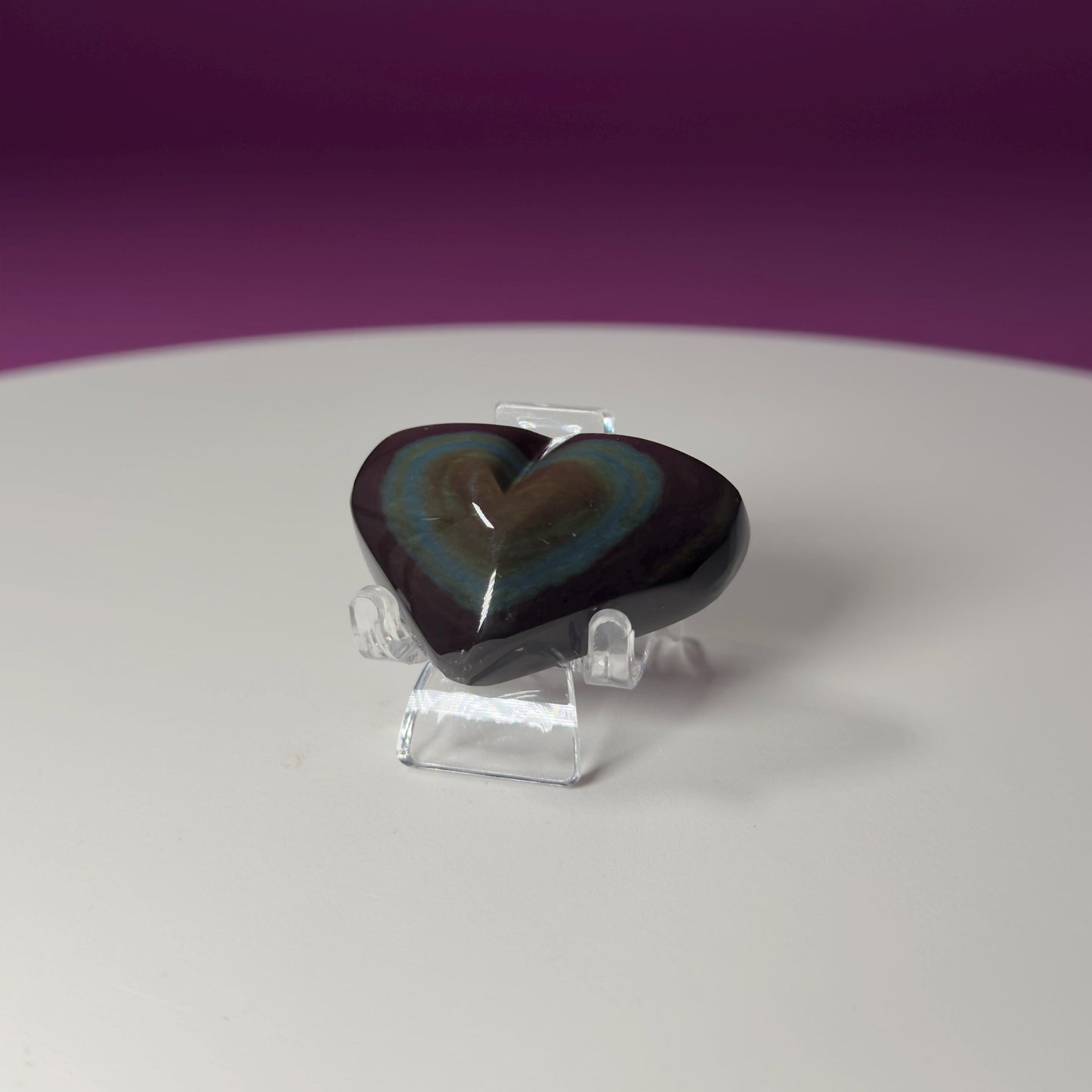 Mini Rainbow Obsidian Heart Carving (Mexico)