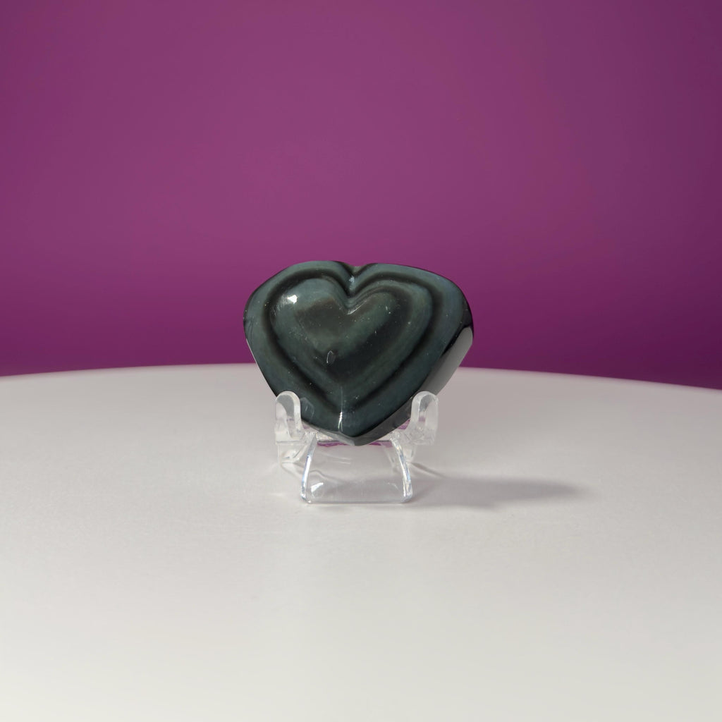 Mini Rainbow Obsidian Heart Carving (Mexico)
