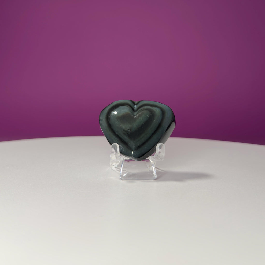 Mini Rainbow Obsidian Heart Carving (Mexico)