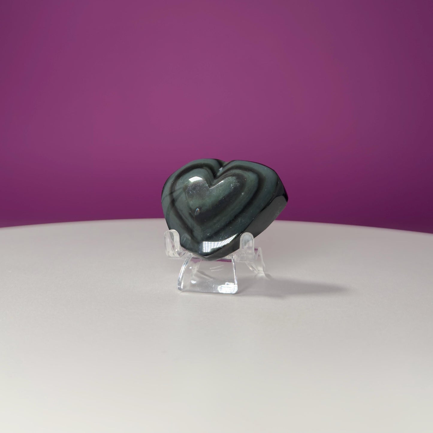 Mini Rainbow Obsidian Heart Carving (Mexico)