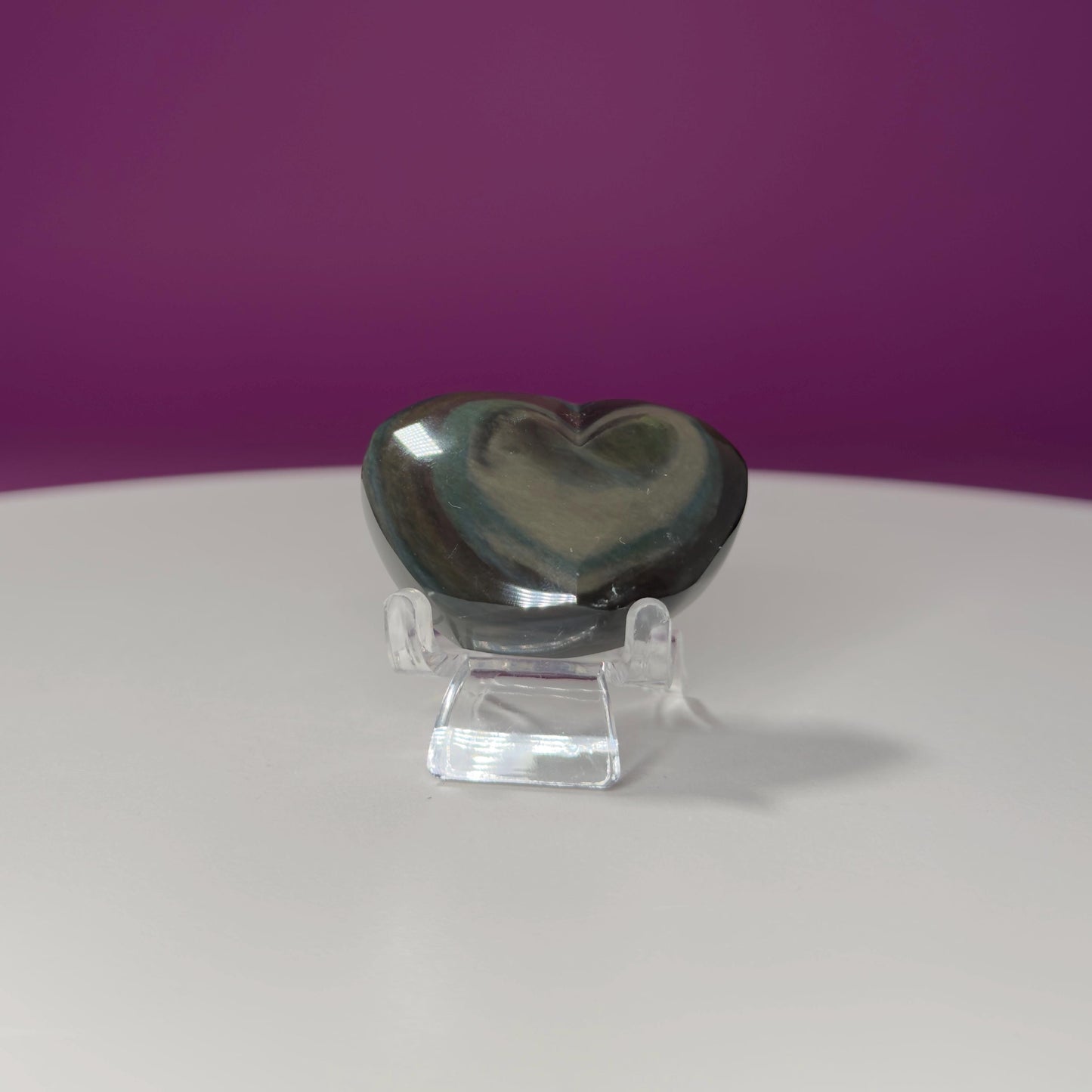 Mini Rainbow Obsidian Heart Carving (Mexico)