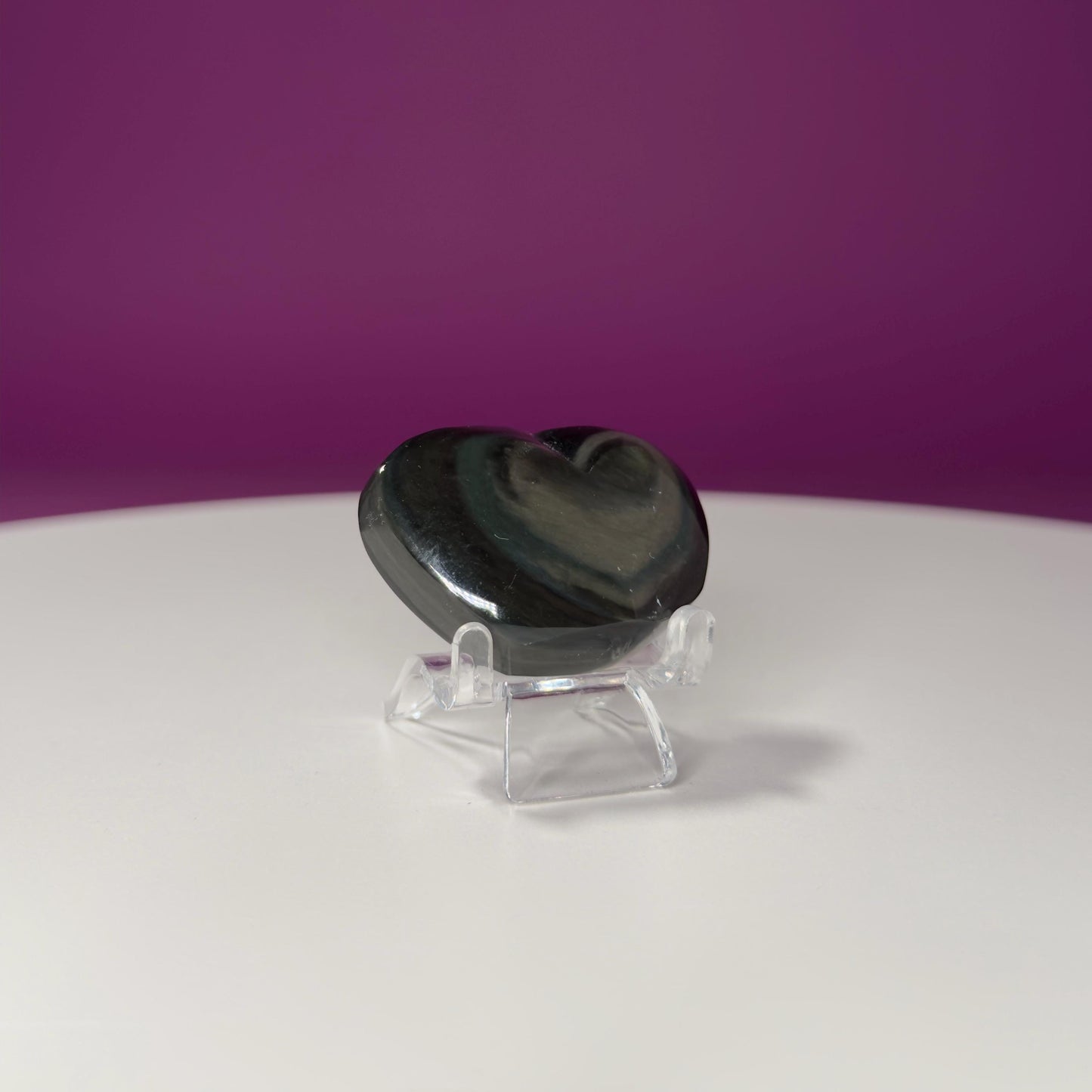 Mini Rainbow Obsidian Heart Carving (Mexico)