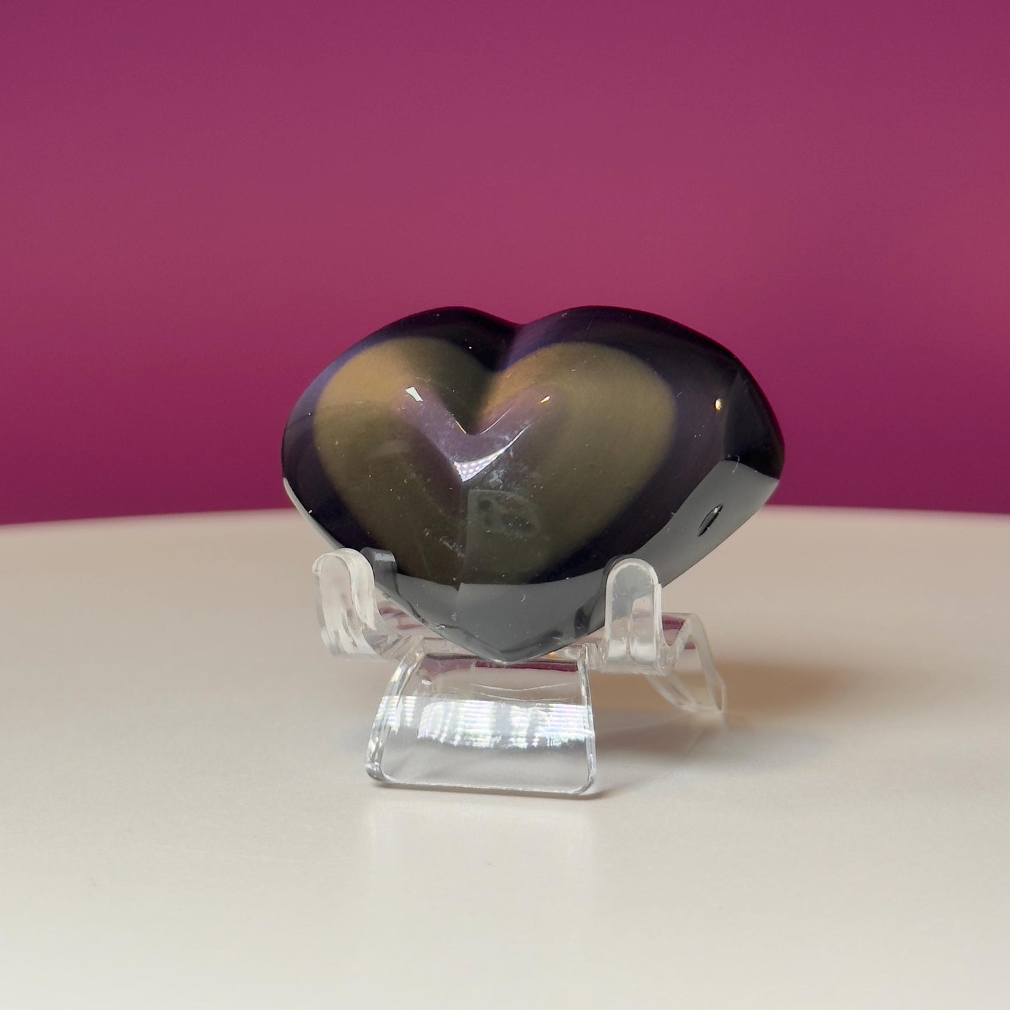 Mini Rainbow Obsidian Heart Carving (Mexico)
