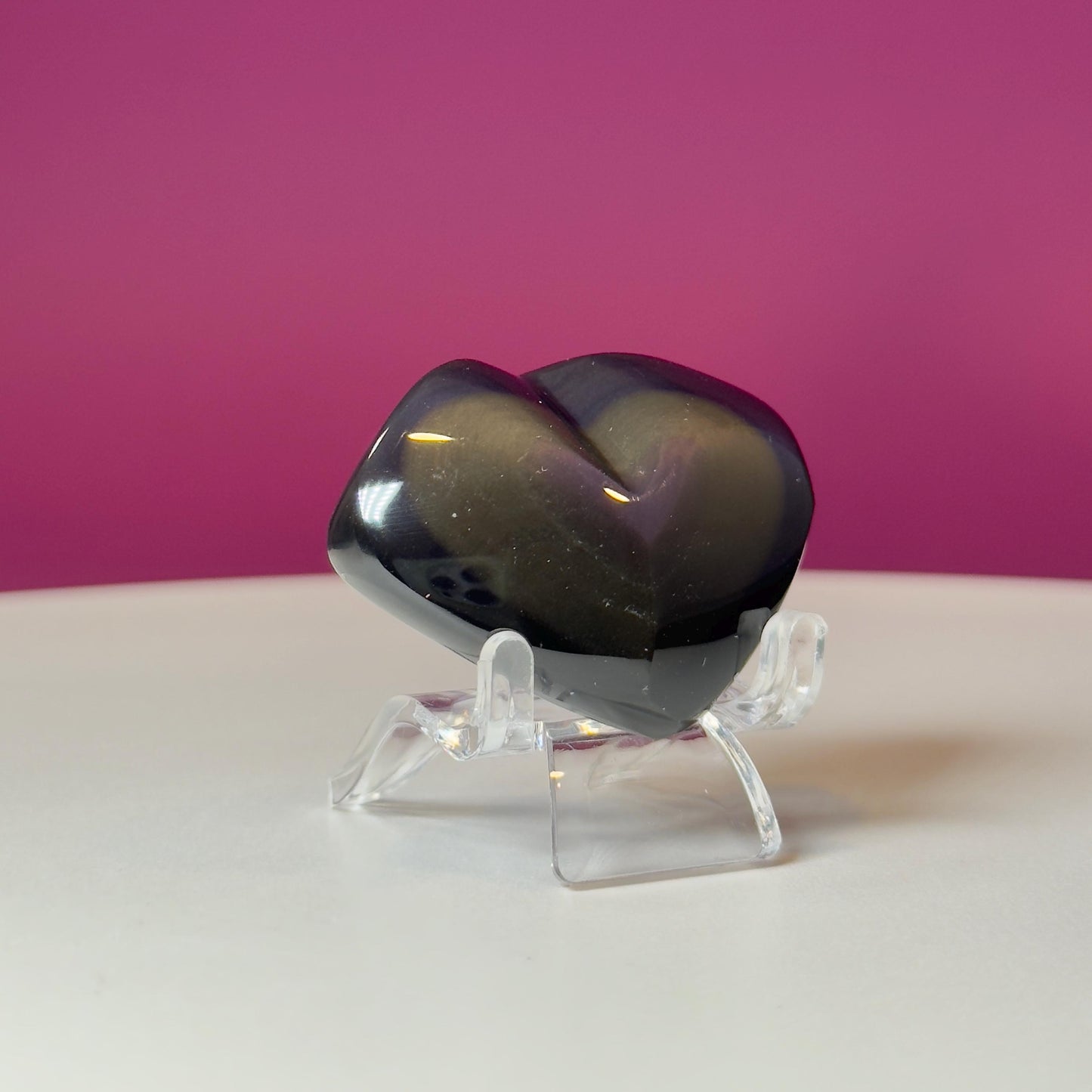 Mini Rainbow Obsidian Heart Carving (Mexico)