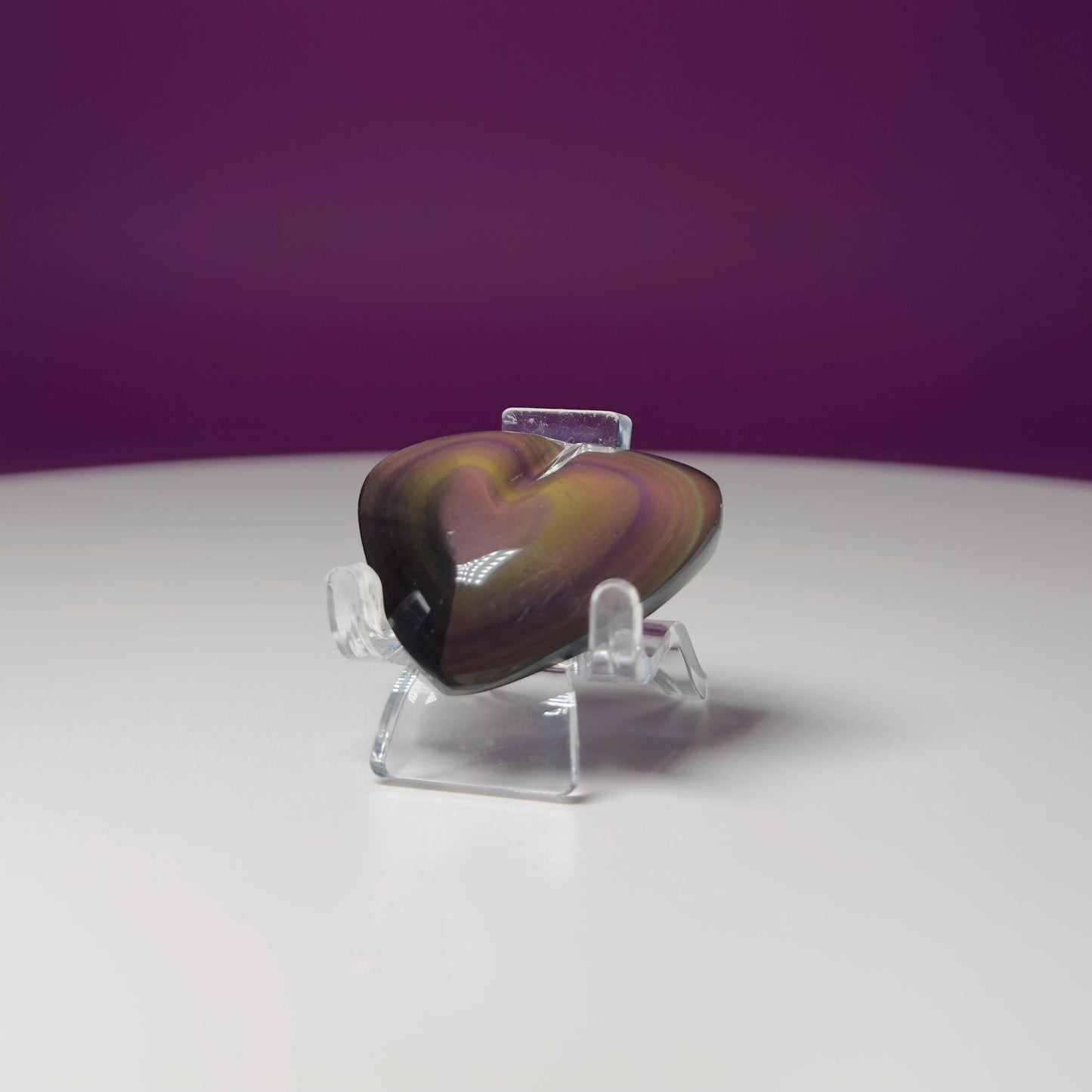 Mini Rainbow Obsidian Heart Carving (Mexico)