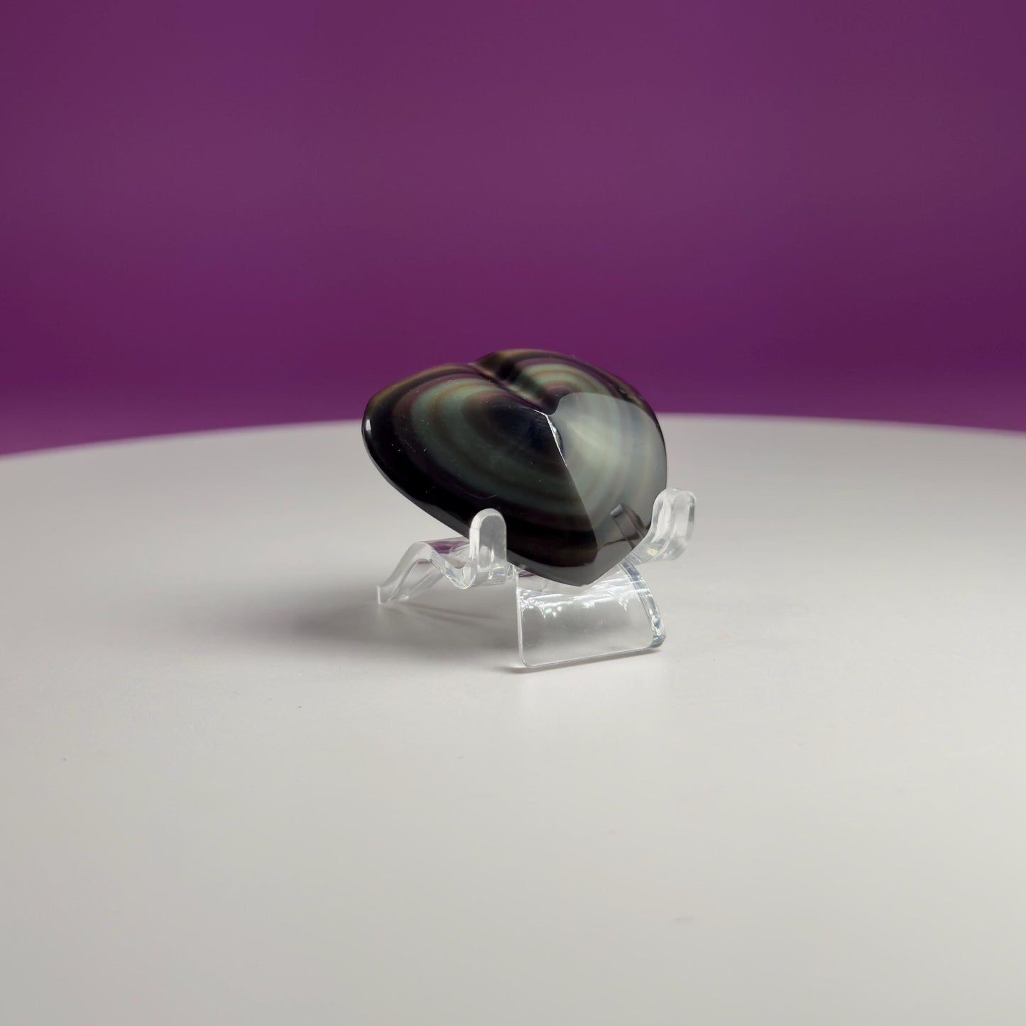 Mini Rainbow Obsidian Heart Carving (Mexico)