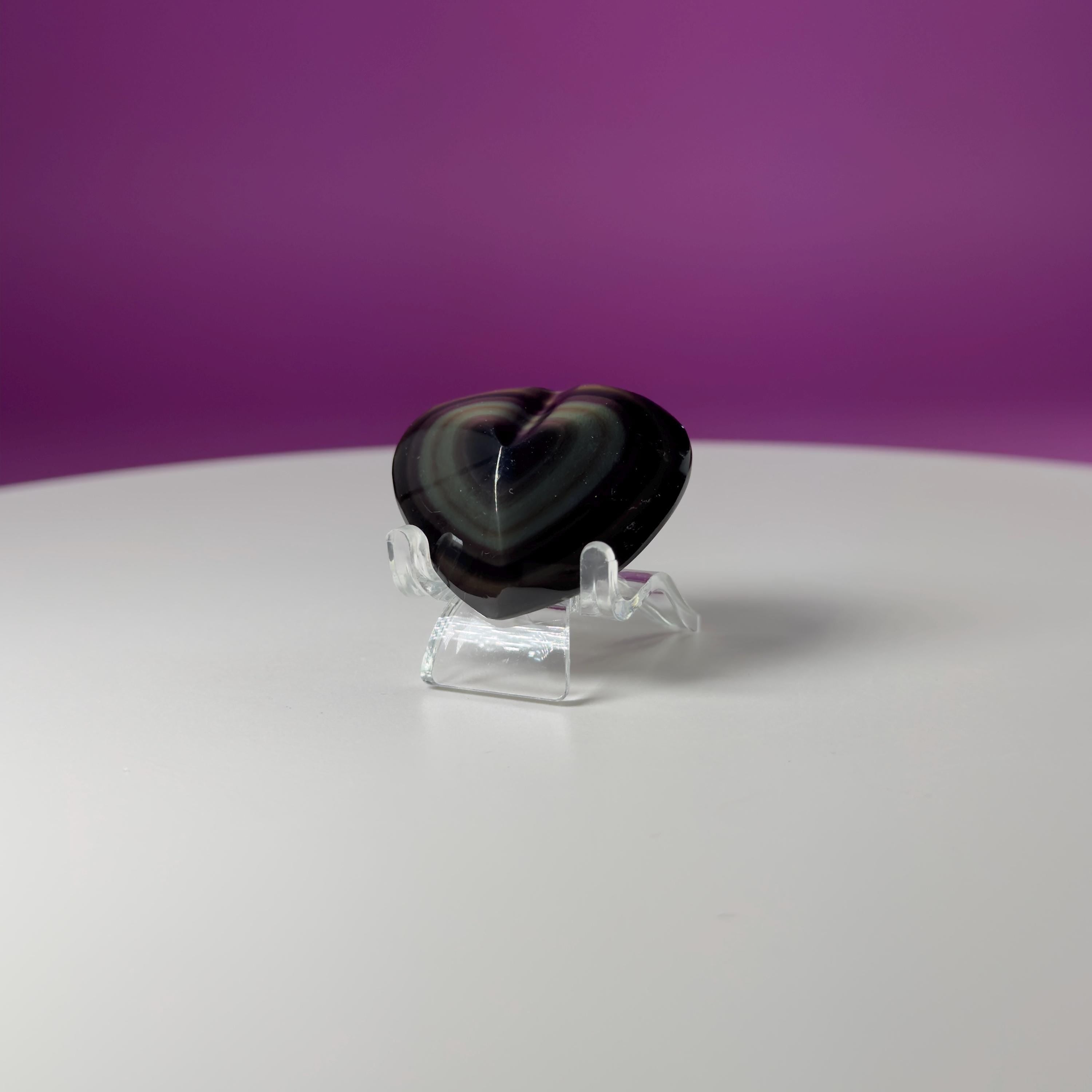 Mini Rainbow Obsidian Heart Carving (Mexico)