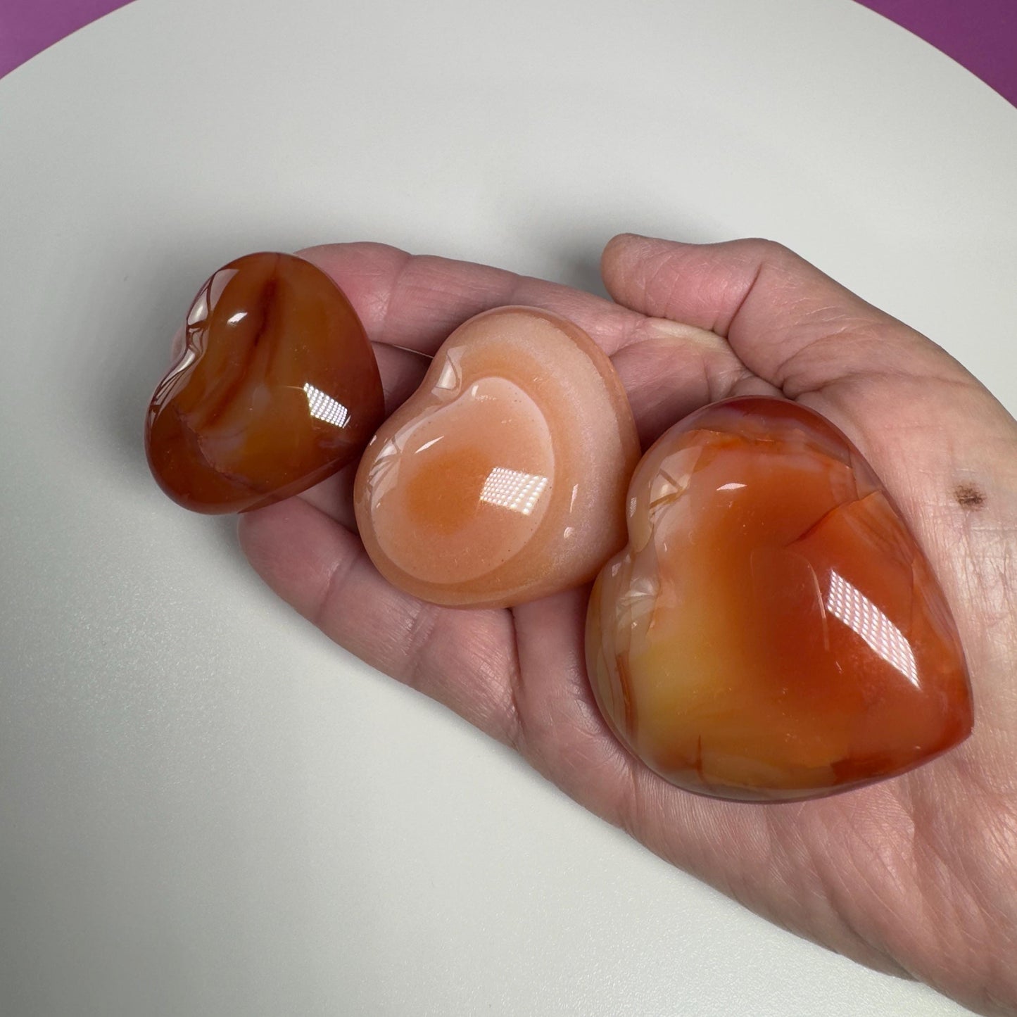 Carnelian Heart Carving, Choice of Stone