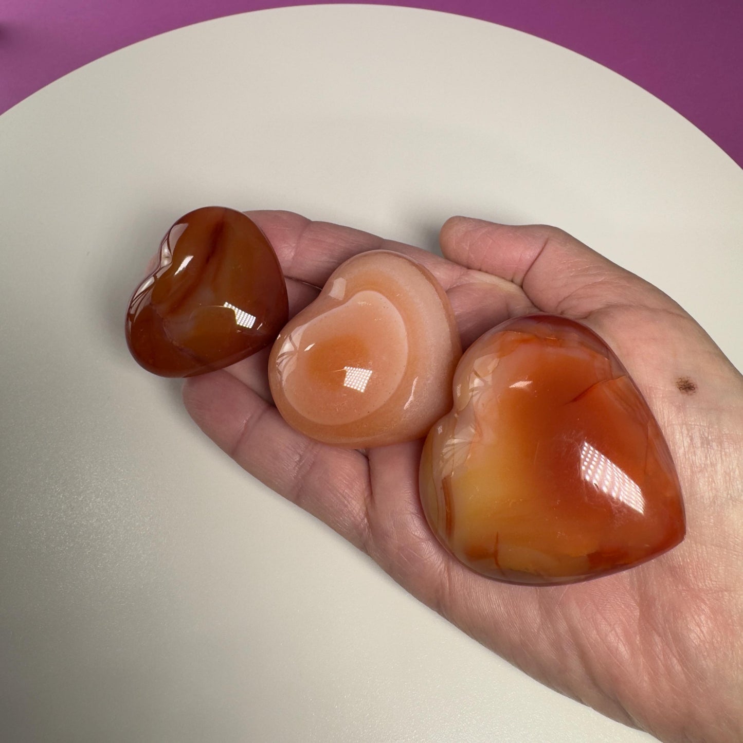 Carnelian Heart Carving, Choice of Stone