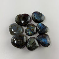 Mini Labradorite Heart Carving, Flashy Labradorite