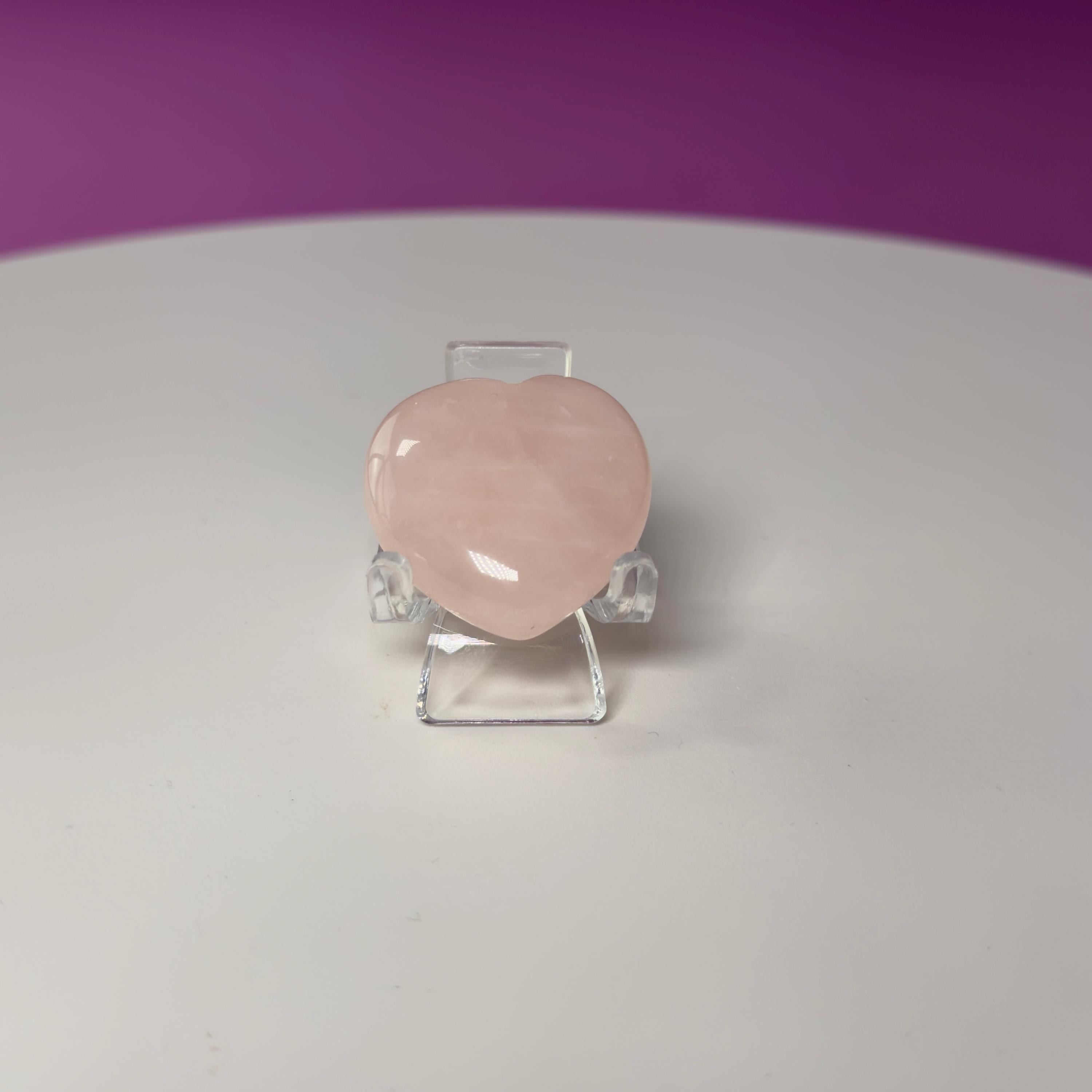 Mini Rose Quartz Heart Carving