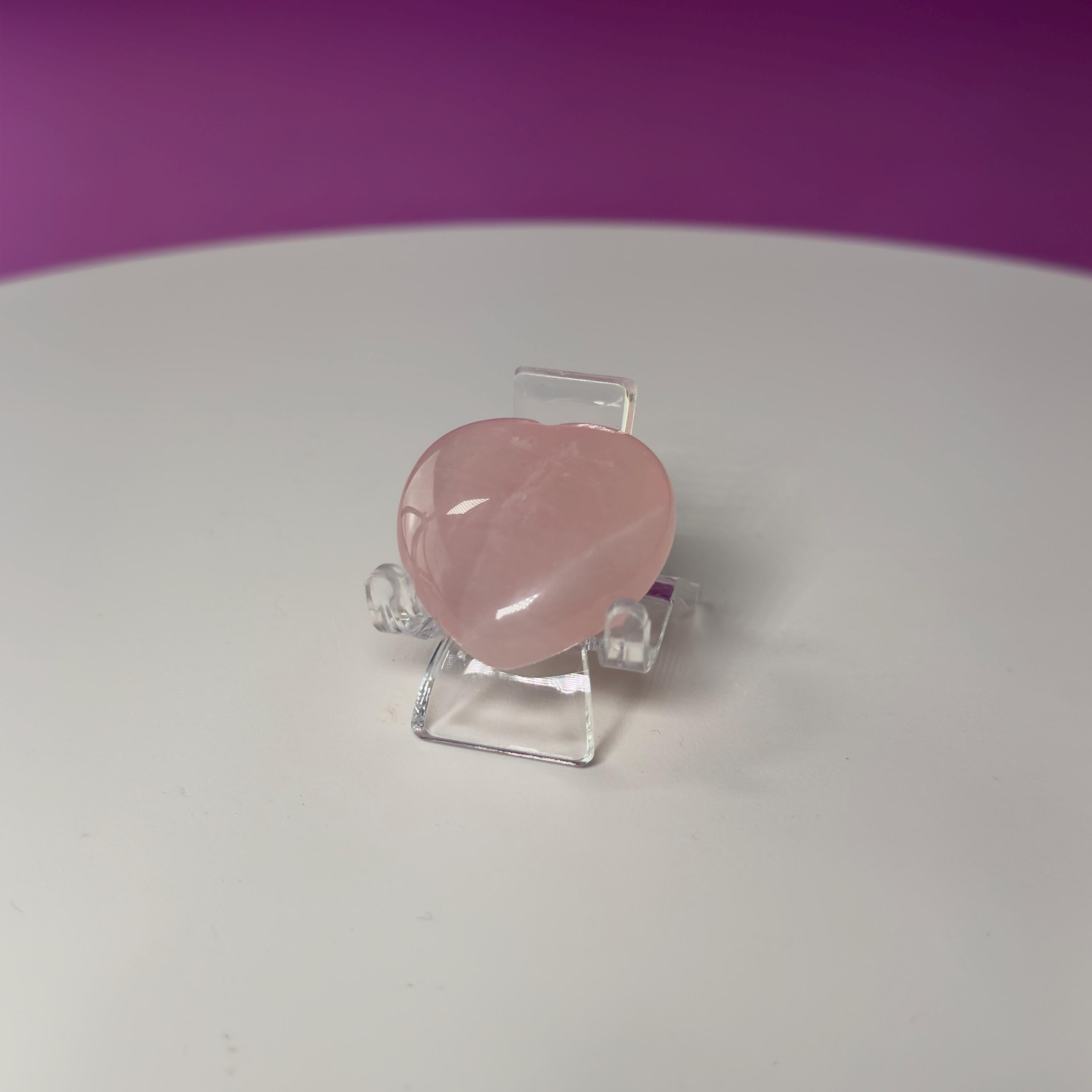 Mini Rose Quartz Heart Carving