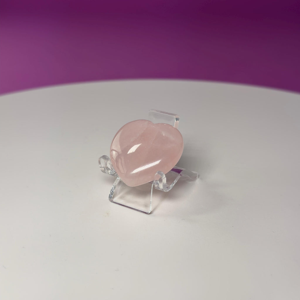Mini Rose Quartz Heart Carving