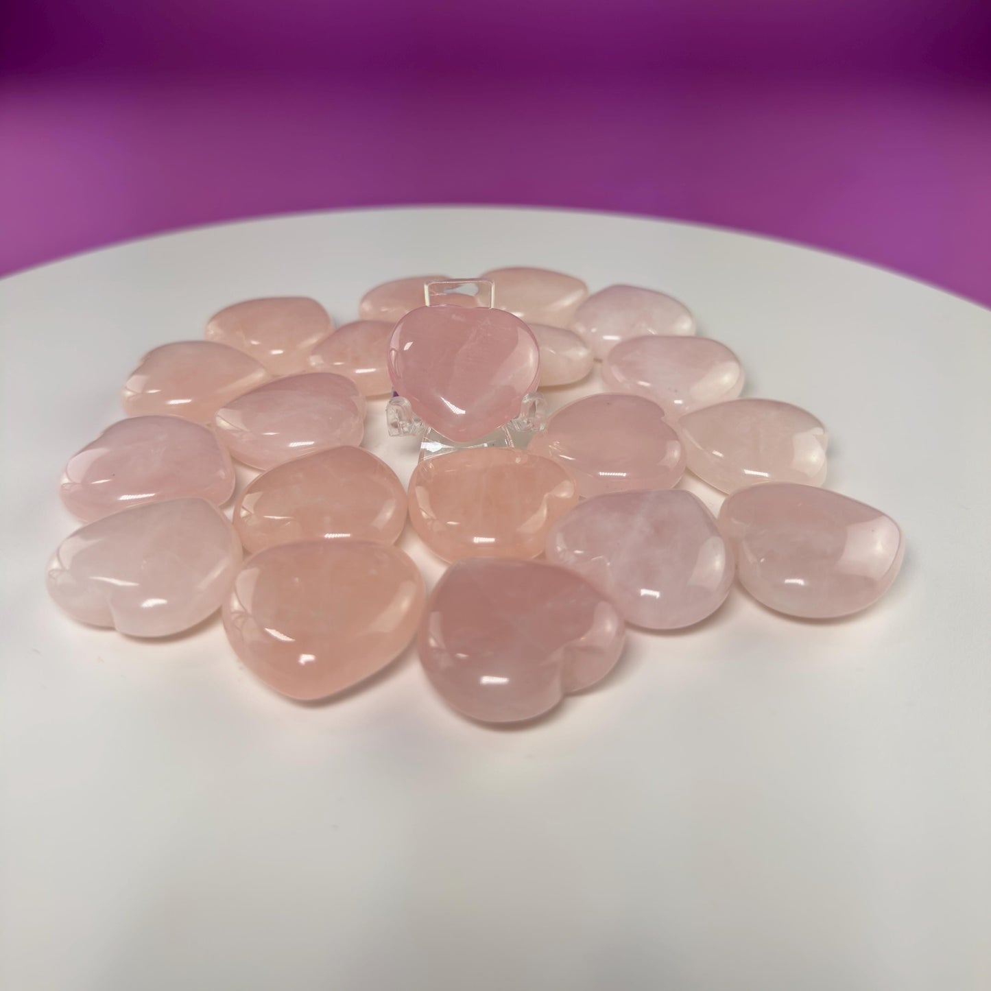 Mini Rose Quartz Heart Carving