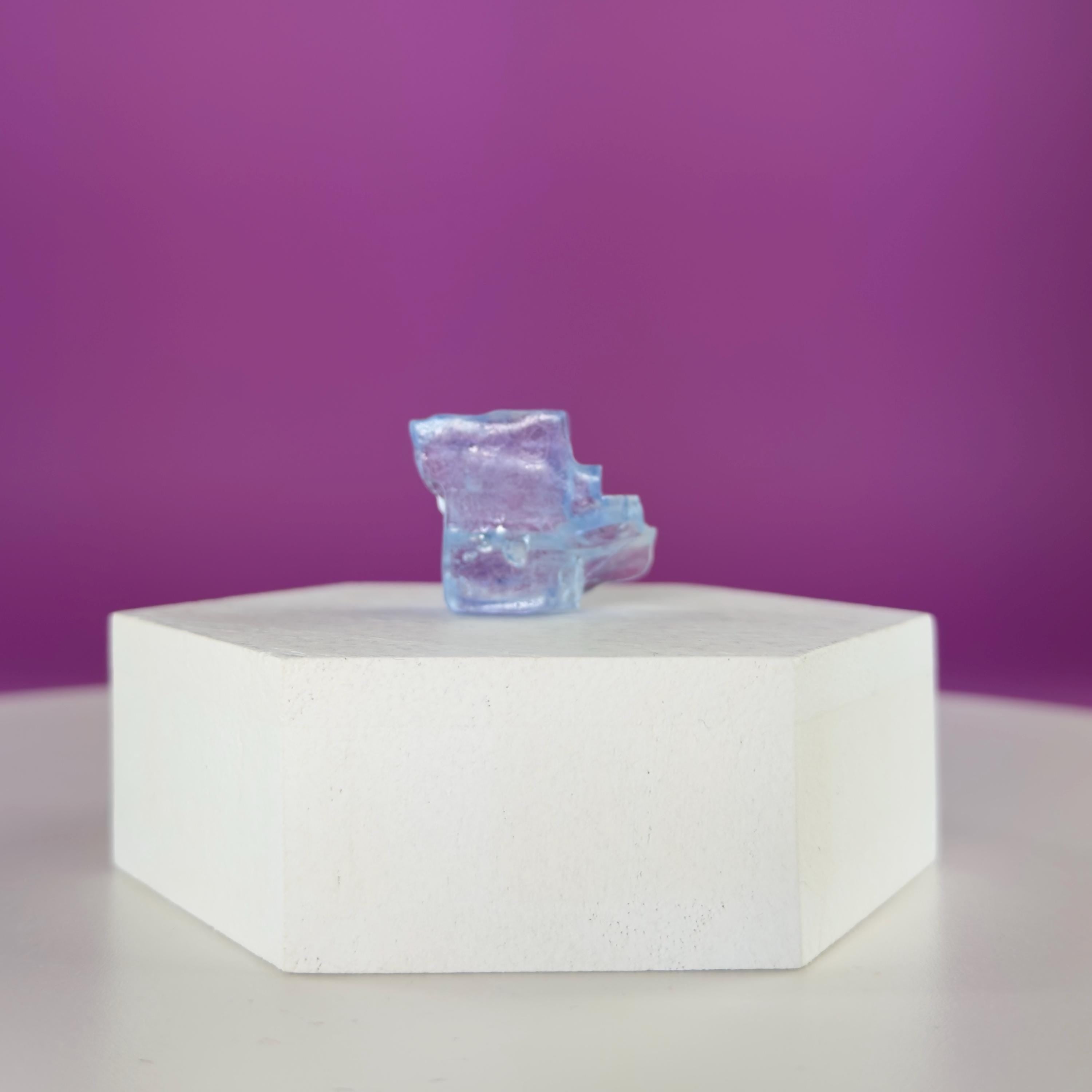 Mini Blue Halite Specimen | Rare Natural Blue Crystal | Display Stand Included
