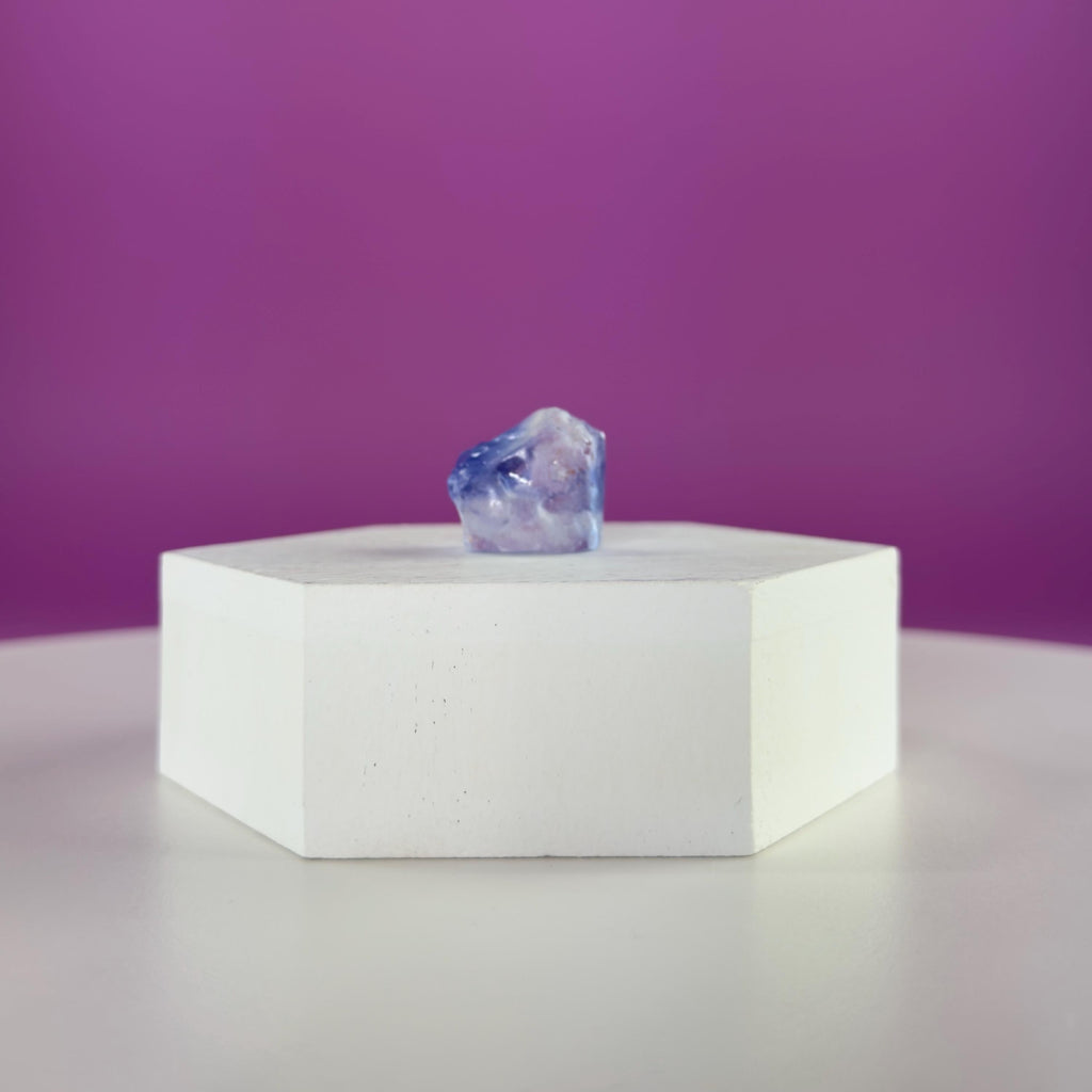 Mini Blue Halite Specimen | Rare Natural Blue Crystal (Includes Display Stand)