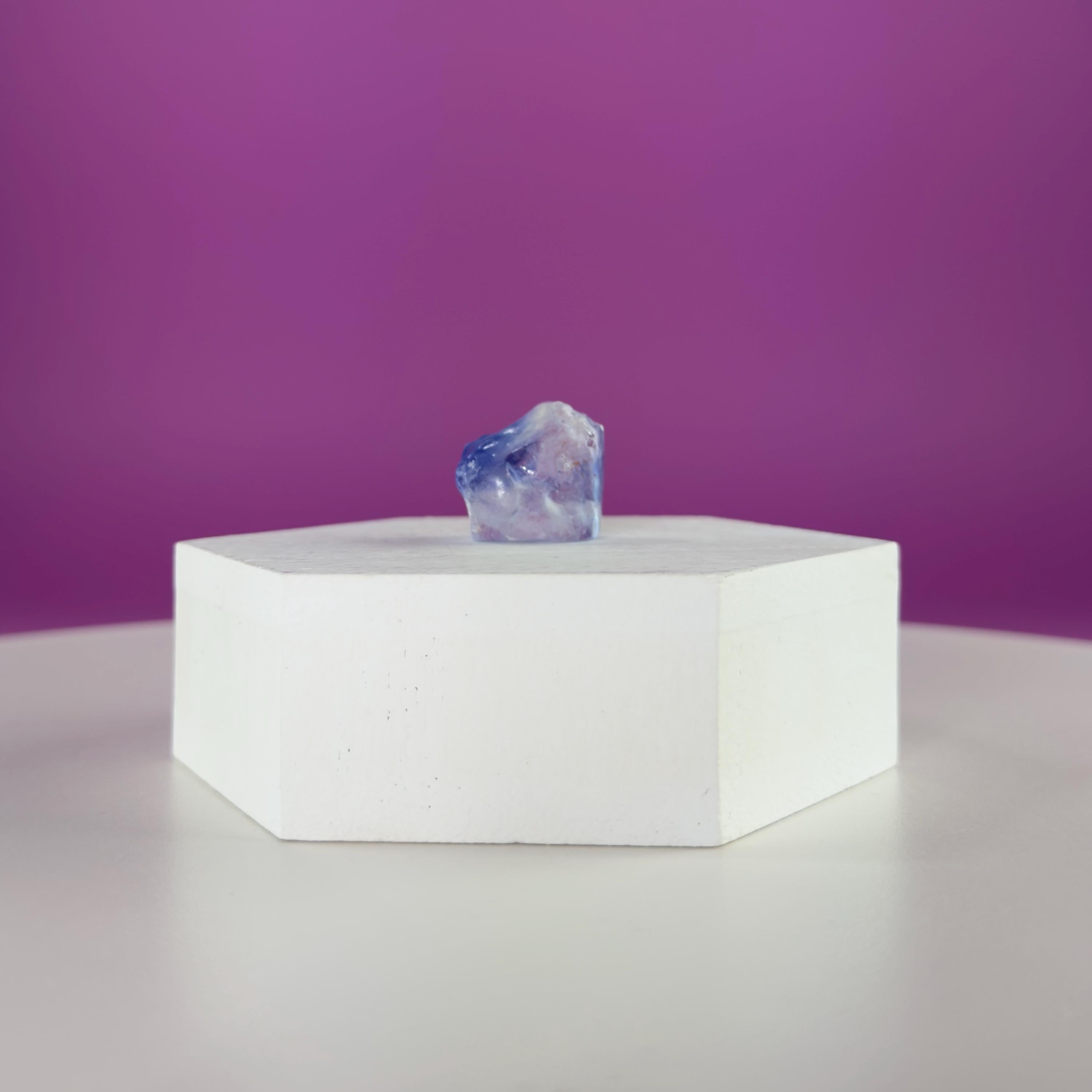 Mini Blue Halite Specimen | Rare Natural Blue Crystal (Includes Display Stand)
