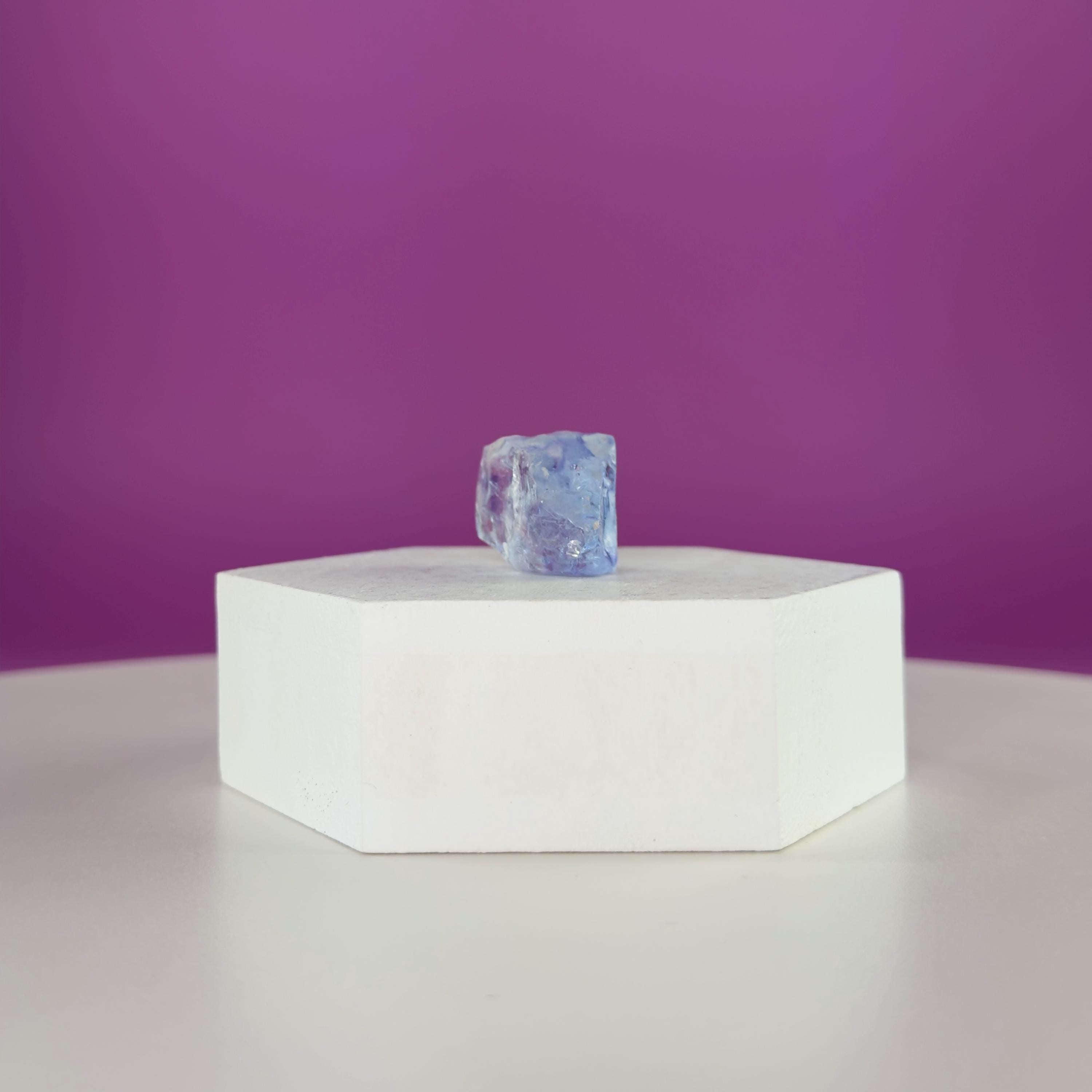 Mini Blue Halite Specimen | Rare Natural Blue Crystal | Display Stand Included