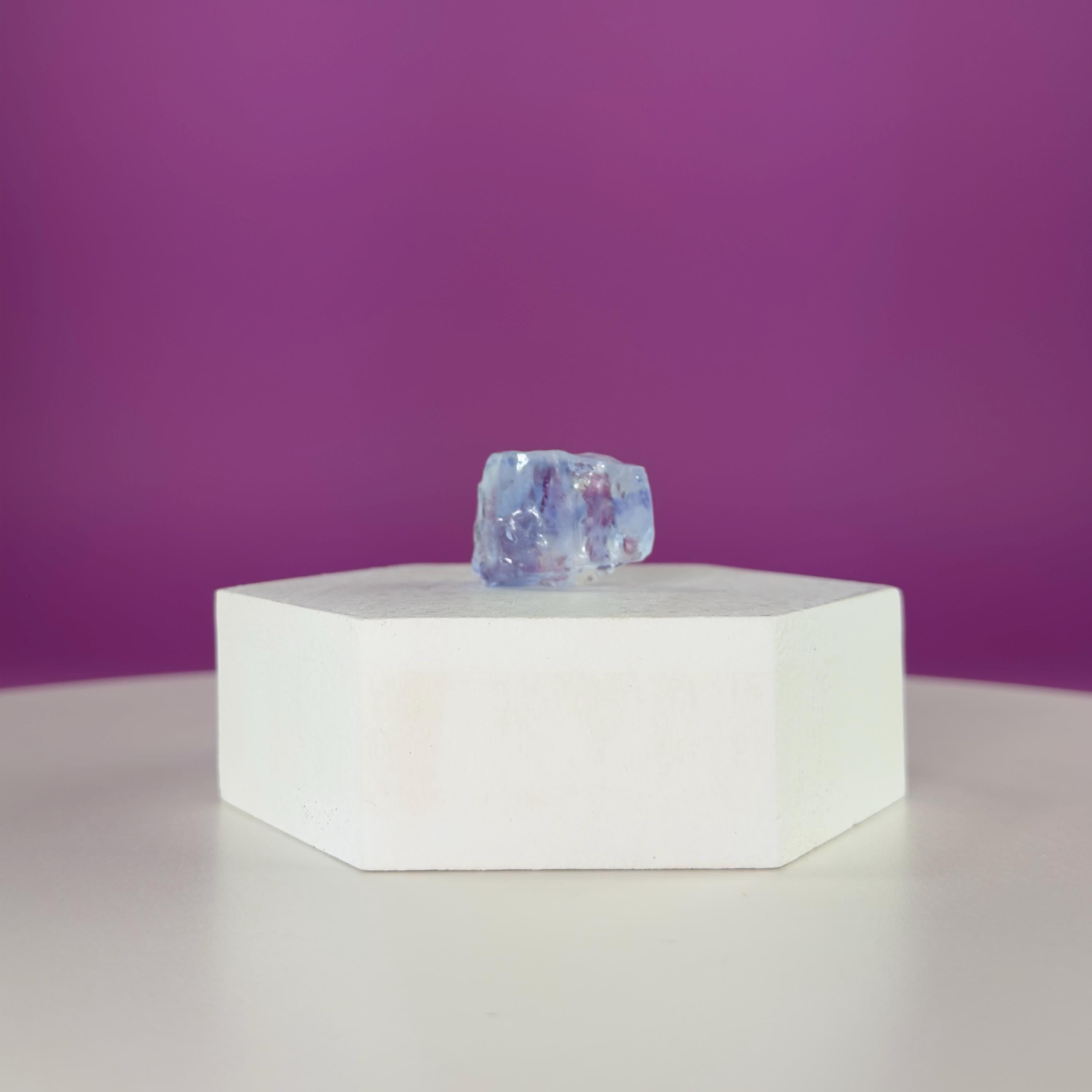 Mini Blue Halite Specimen | Rare Natural Blue Crystal | Display Stand Included
