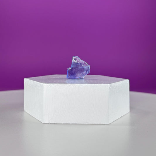 Mini Blue Halite Specimen | Rare Natural Blue Crystal (Includes Display Stand)