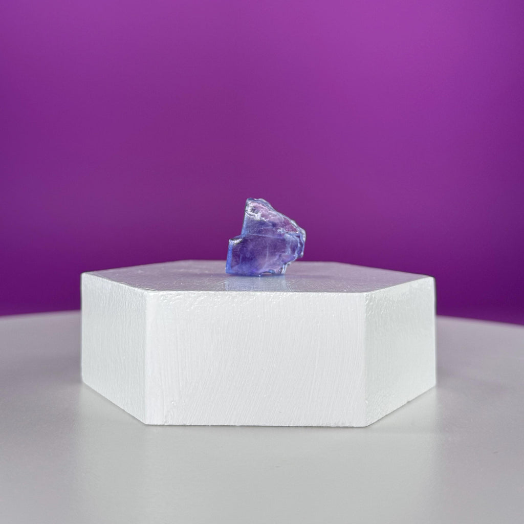 Mini Blue Halite Specimen | Rare Natural Blue Crystal (Includes Display Stand)