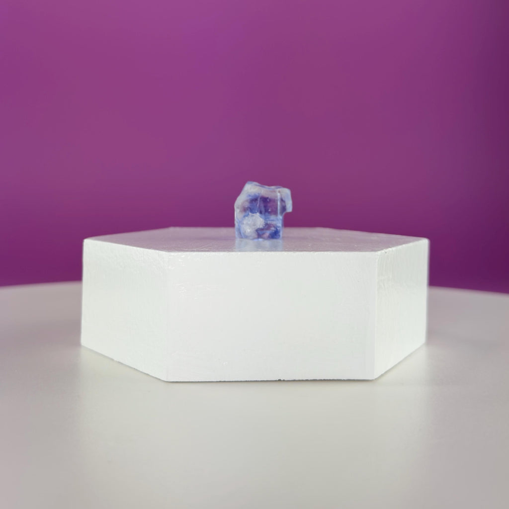Mini Blue Halite Specimen | Rare Natural Blue Crystal (Includes Display Stand)