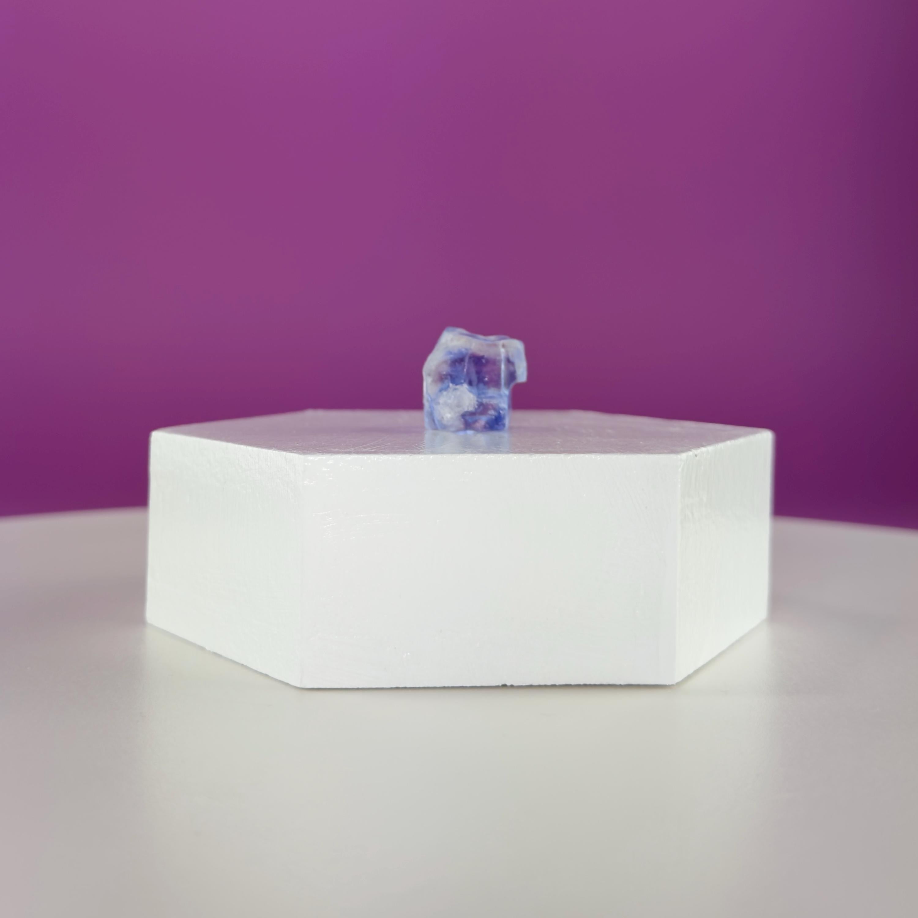 Mini Blue Halite Specimen | Rare Natural Blue Crystal (Includes Display Stand)