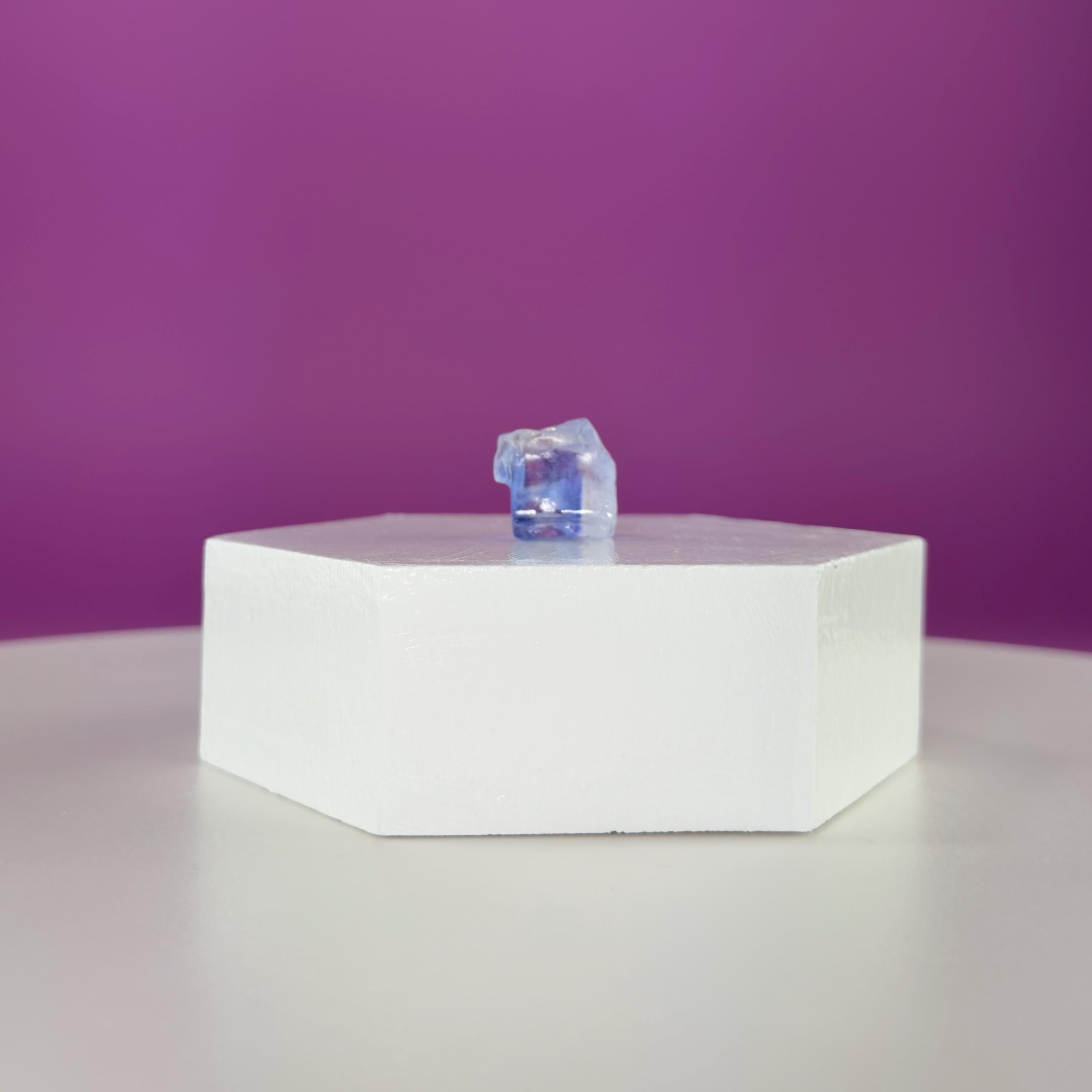 Mini Blue Halite Specimen | Rare Natural Blue Crystal (Includes Display Stand)