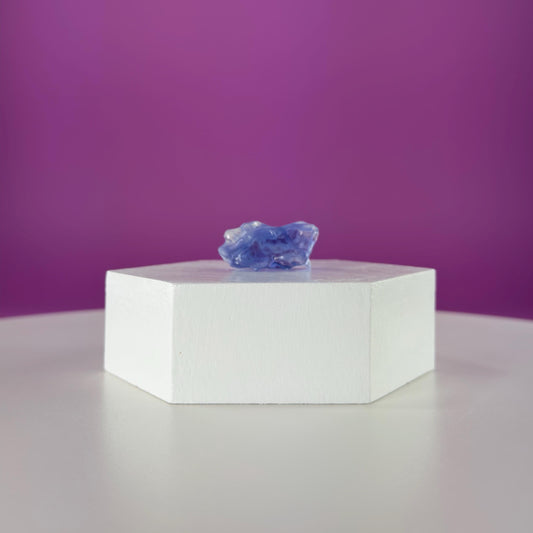 Mini Blue Halite Specimen | Rare Natural Blue Crystal (Includes Display Stand)