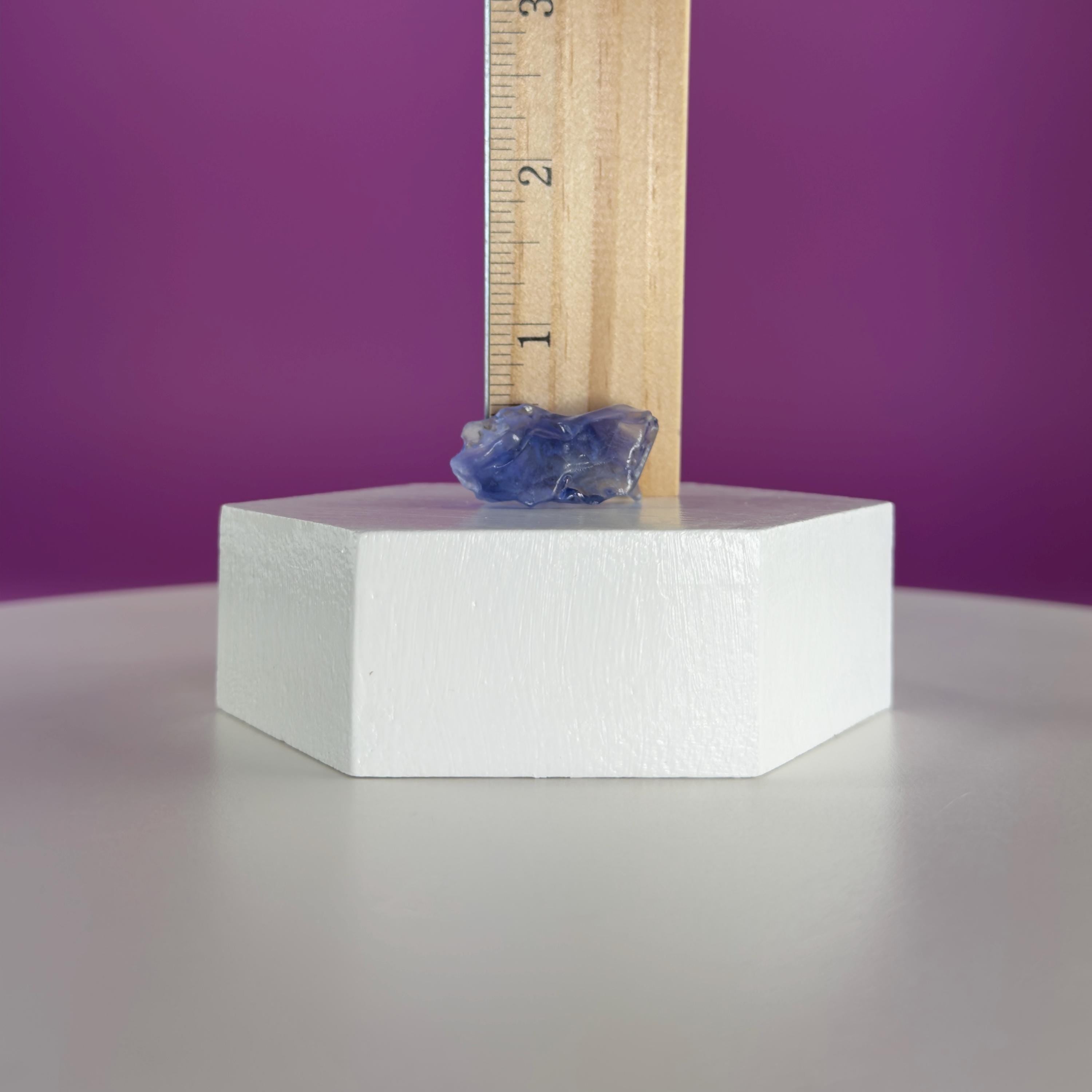 Mini Blue Halite Specimen | Rare Natural Blue Crystal (Includes Display Stand)
