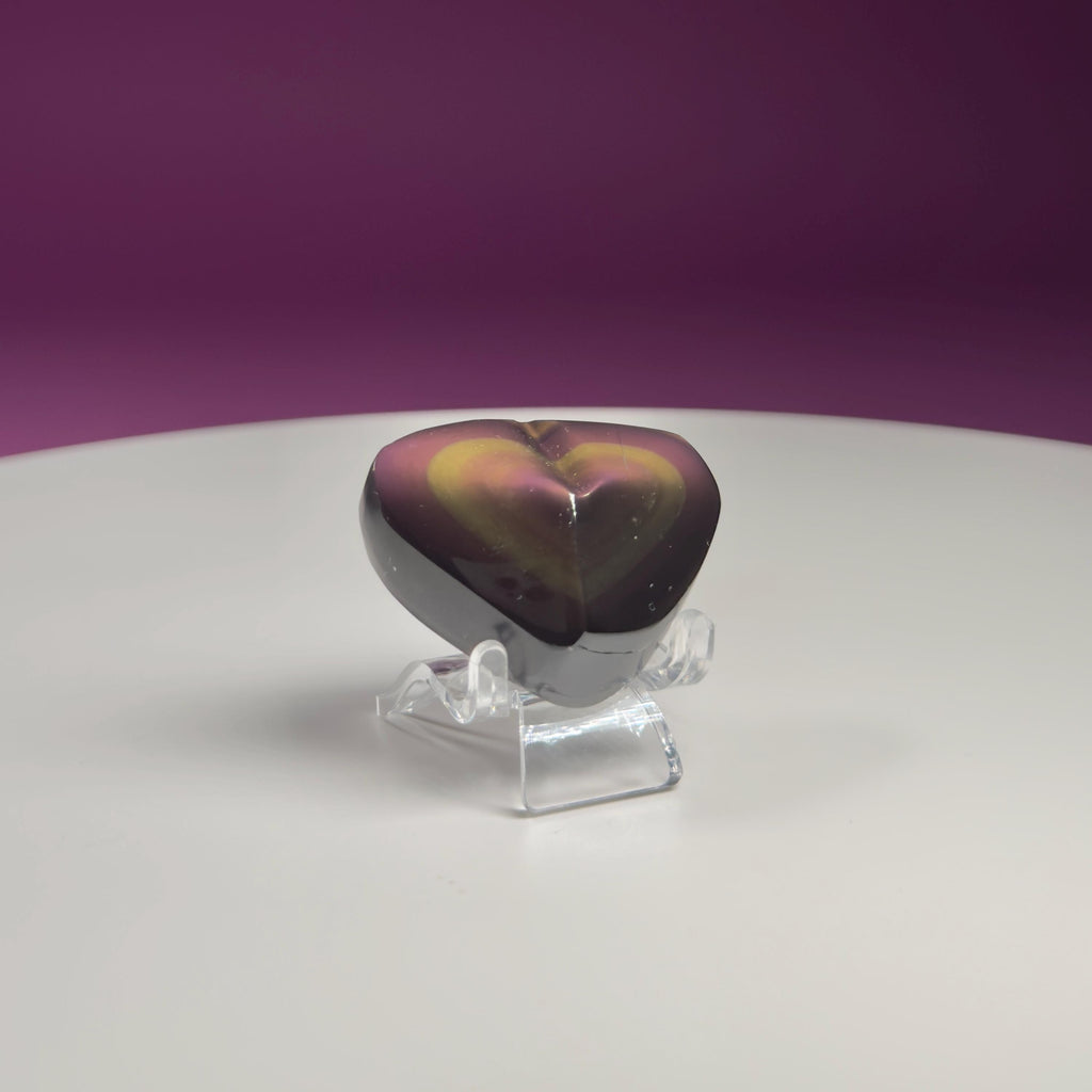 Mini Rainbow Obsidian Heart Carving (Mexico)