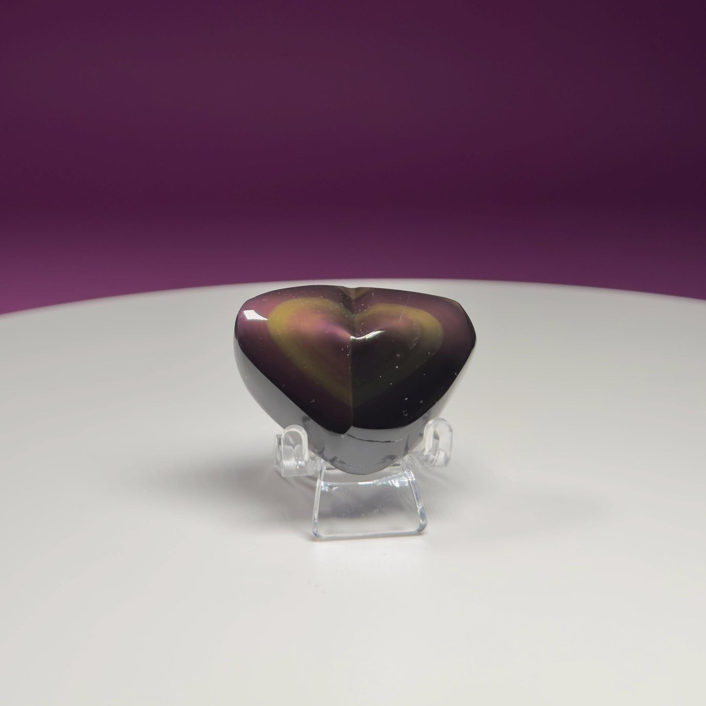 Mini Rainbow Obsidian Heart Carving (Mexico)