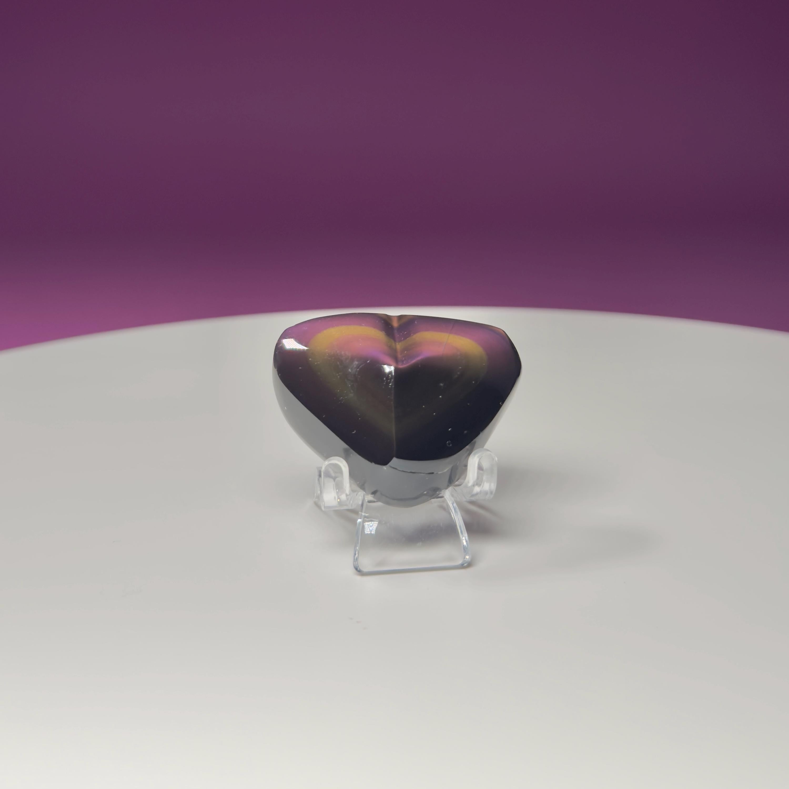 Mini Rainbow Obsidian Heart Carving (Mexico)
