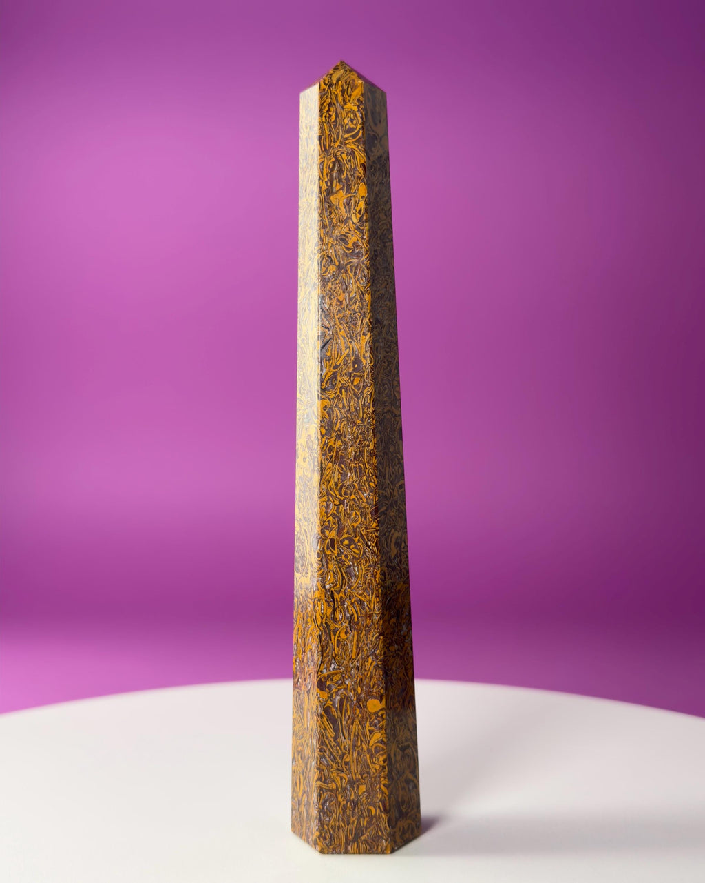 Calligraphy Jasper Tower | Script Stone Crystal Point | Grounding Healing Crystal | Meditation Decor Gift