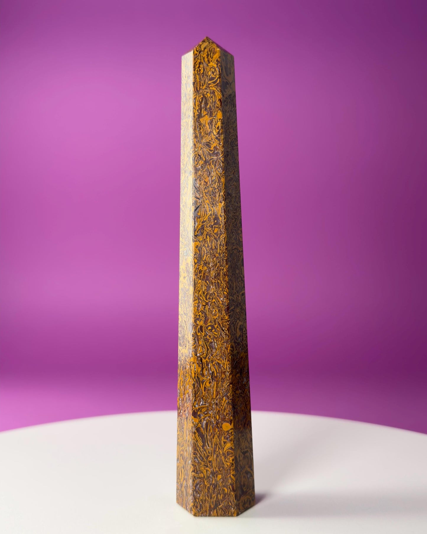 Calligraphy Jasper Tower | Script Stone Crystal Point | Grounding Healing Crystal | Meditation Decor Gift