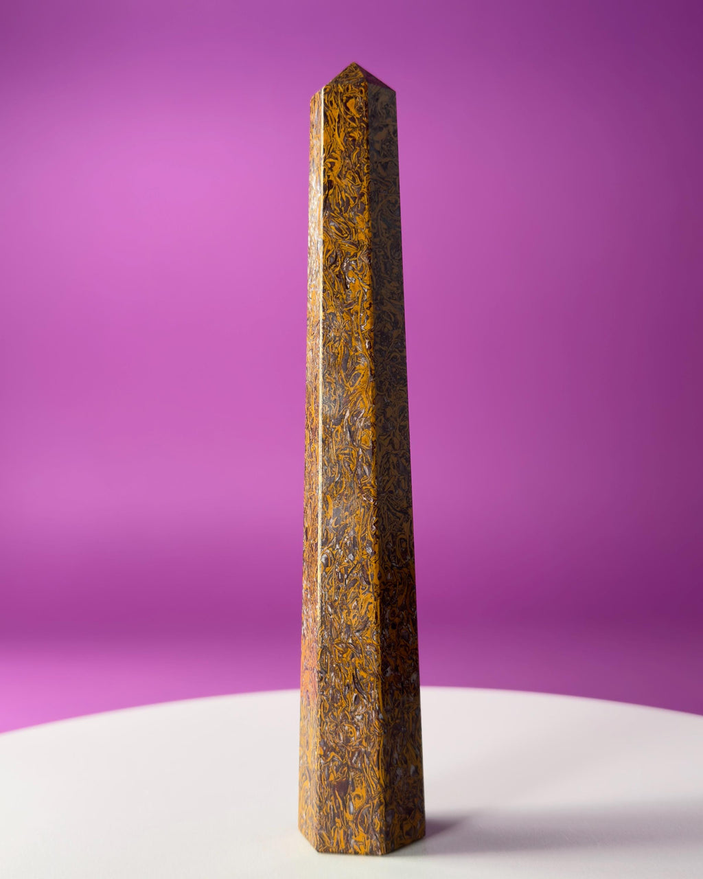 Calligraphy Jasper Tower | Script Stone Crystal Point | Grounding Healing Crystal | Meditation Decor Gift