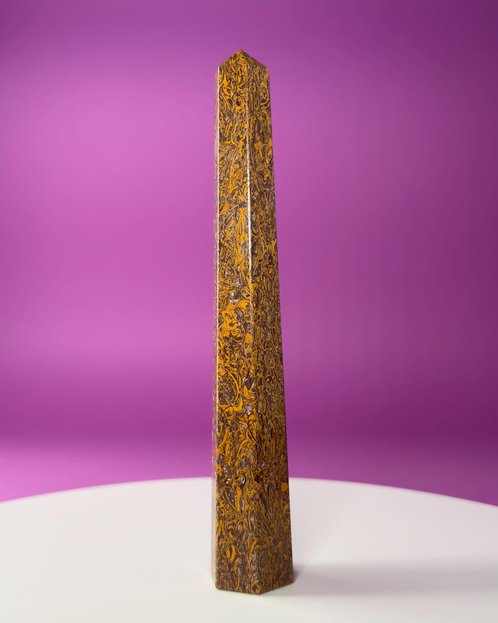 Calligraphy Jasper Tower | Script Stone Crystal Point | Grounding Healing Crystal | Meditation Decor Gift