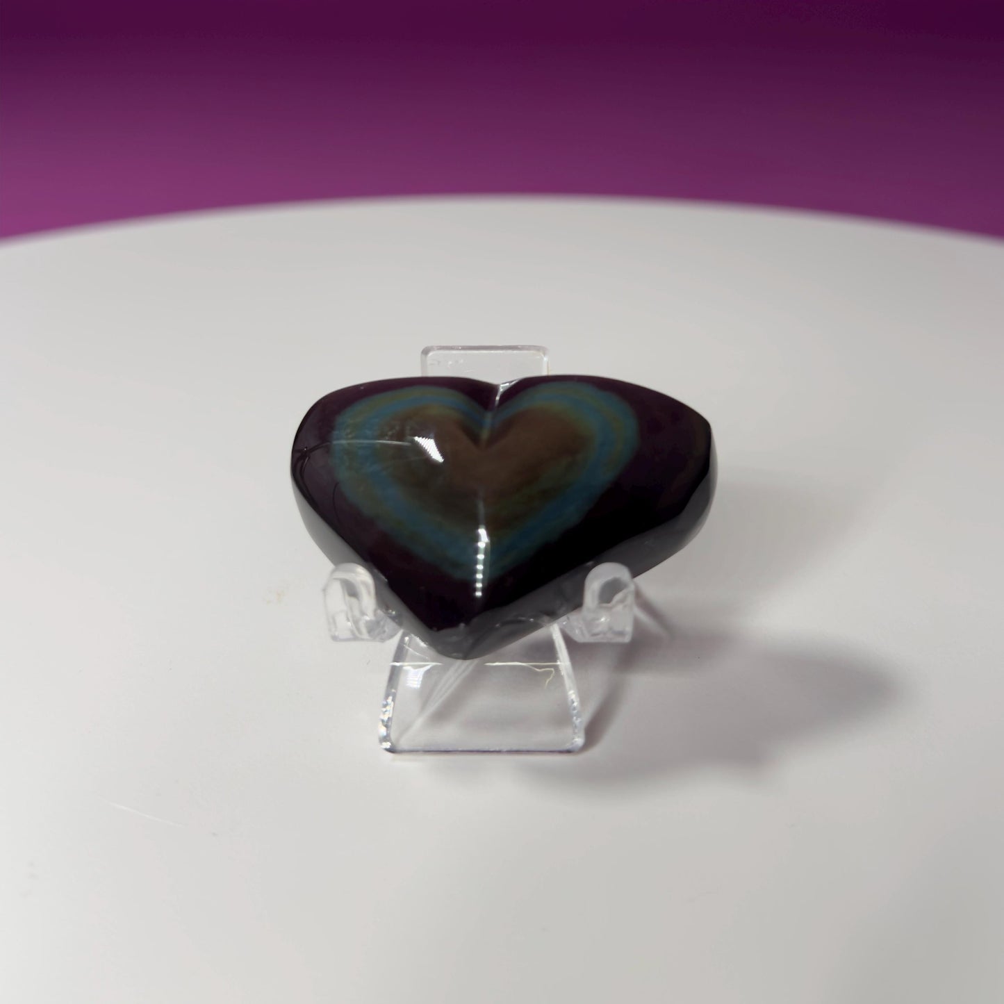 Mini Rainbow Obsidian Heart Carving (Mexico)