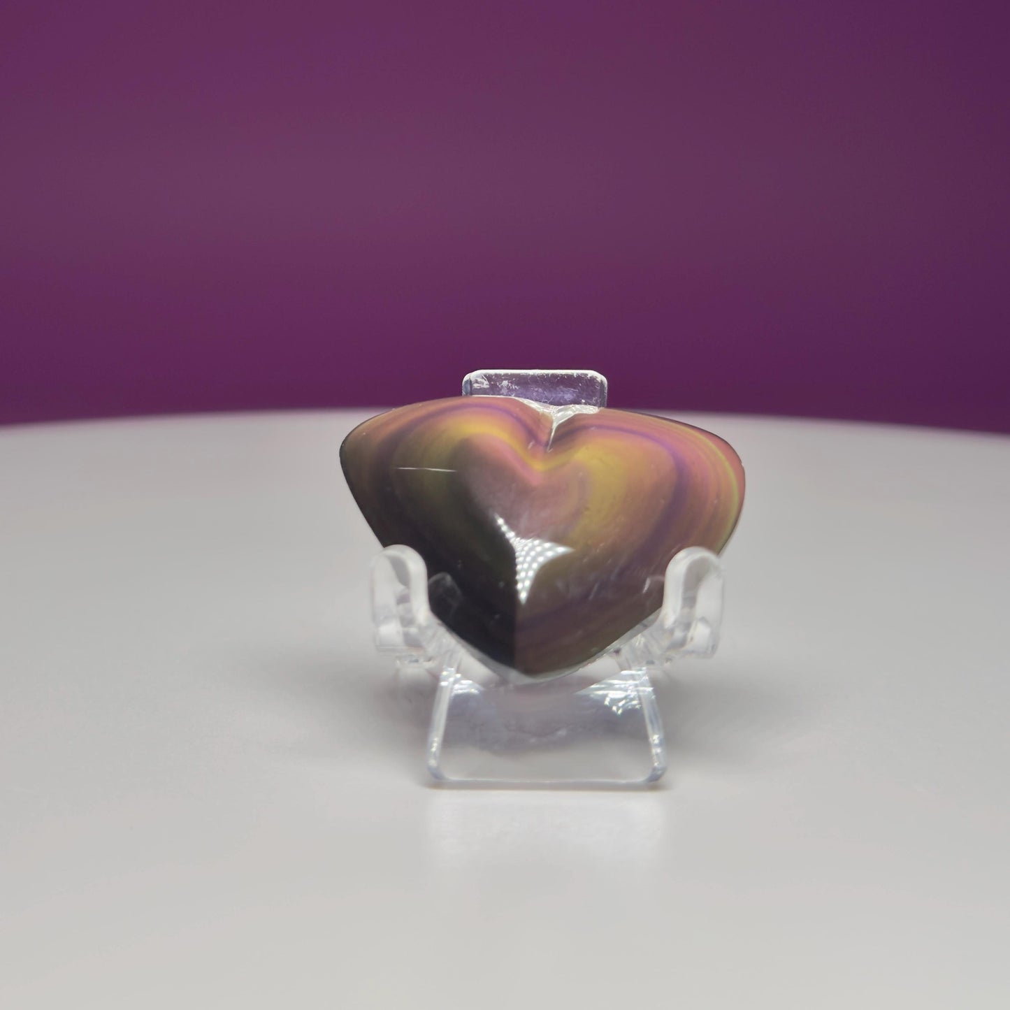 Mini Rainbow Obsidian Heart Carving (Mexico)