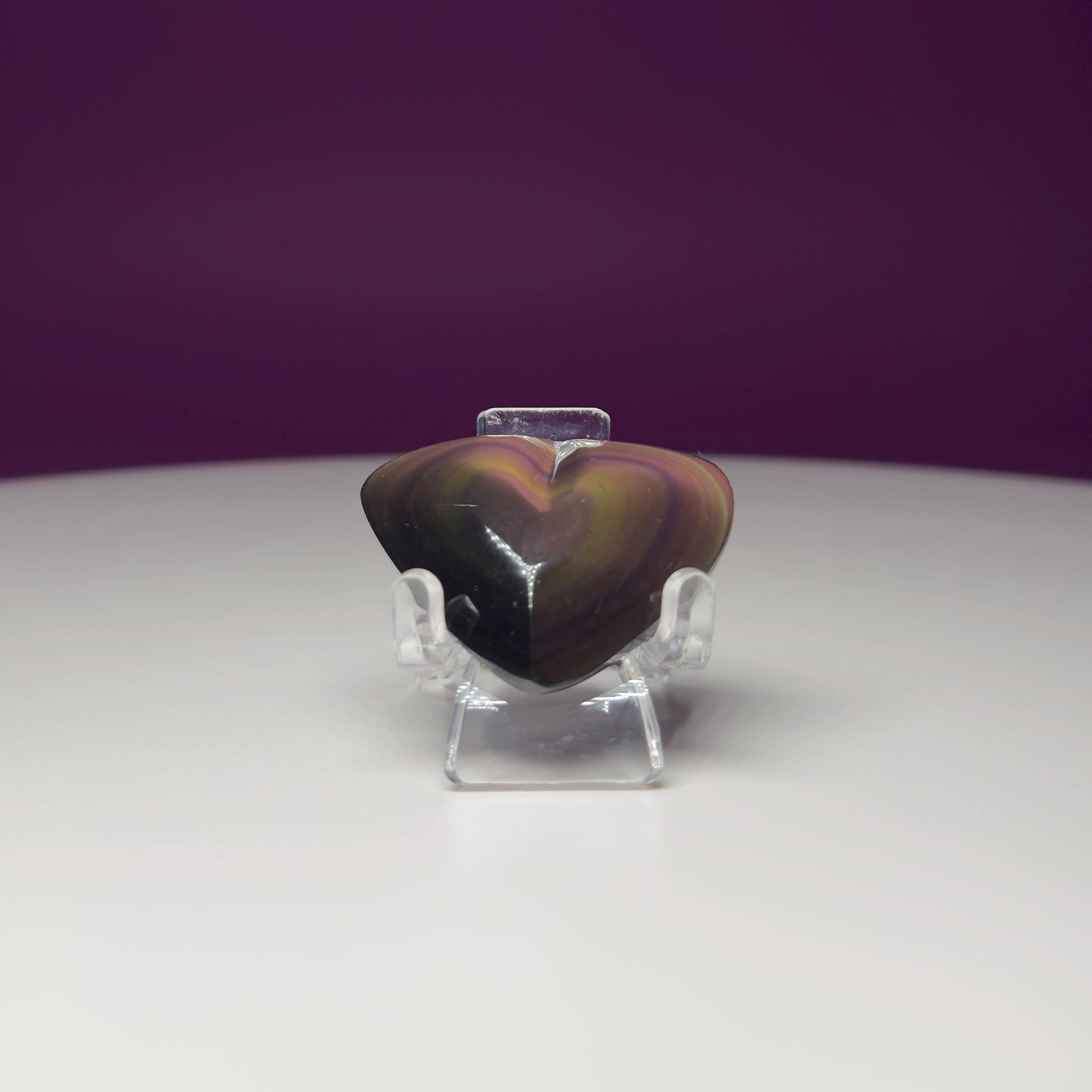 Mini Rainbow Obsidian Heart Carving (Mexico)