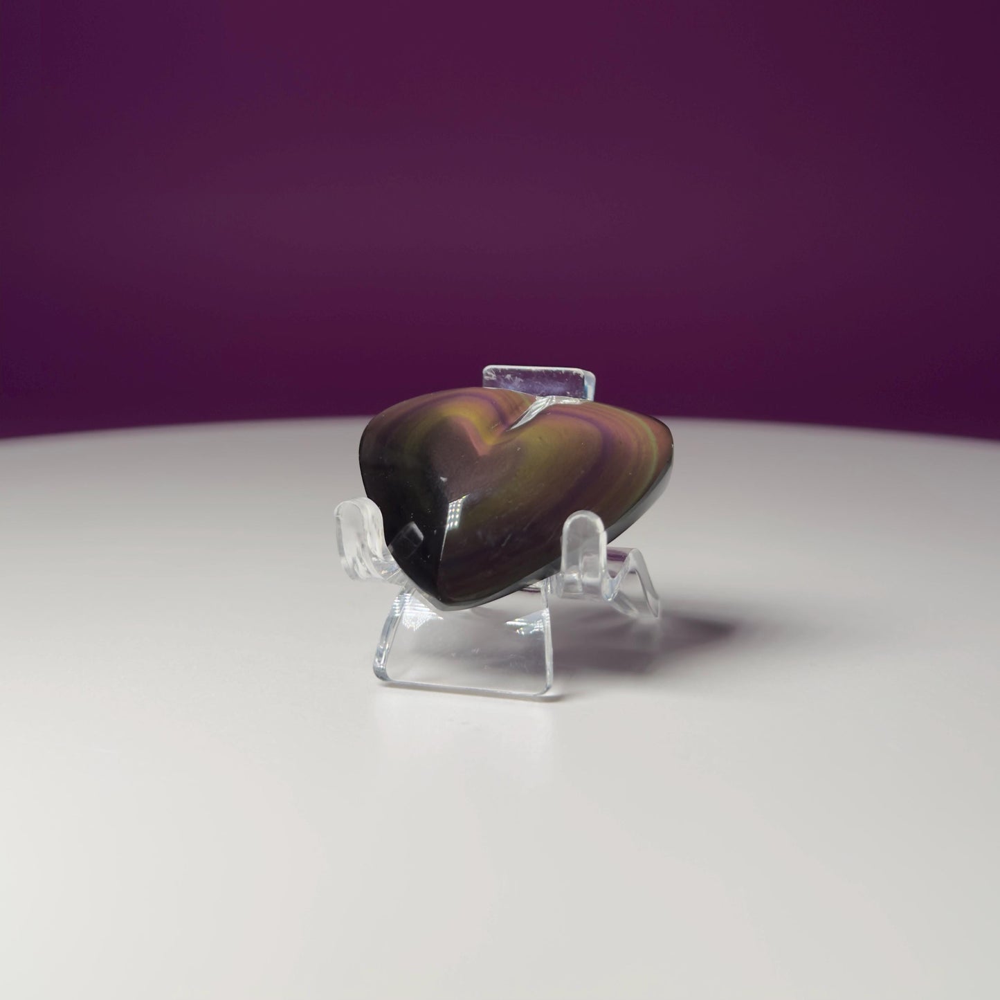 Mini Rainbow Obsidian Heart Carving (Mexico)