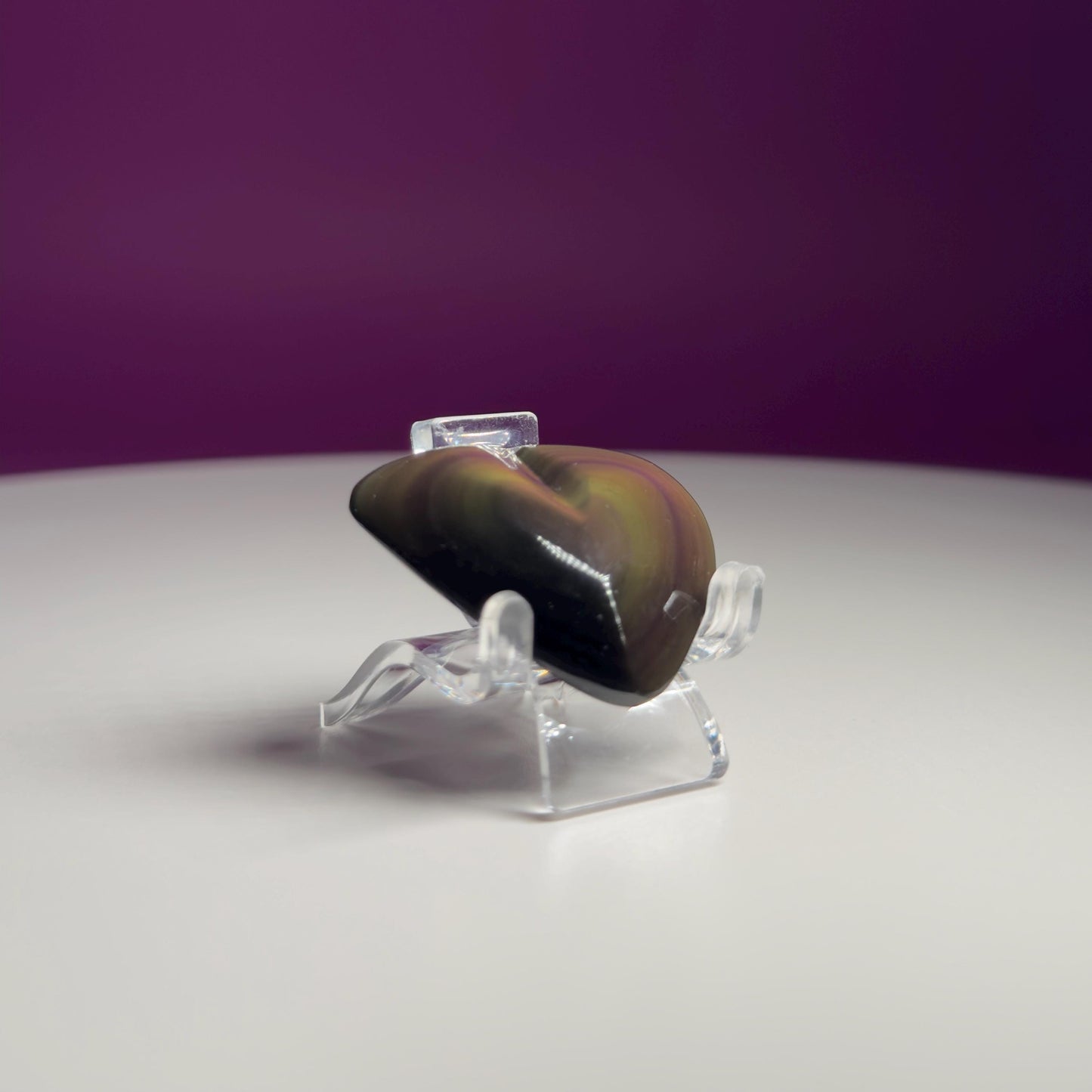 Mini Rainbow Obsidian Heart Carving (Mexico)