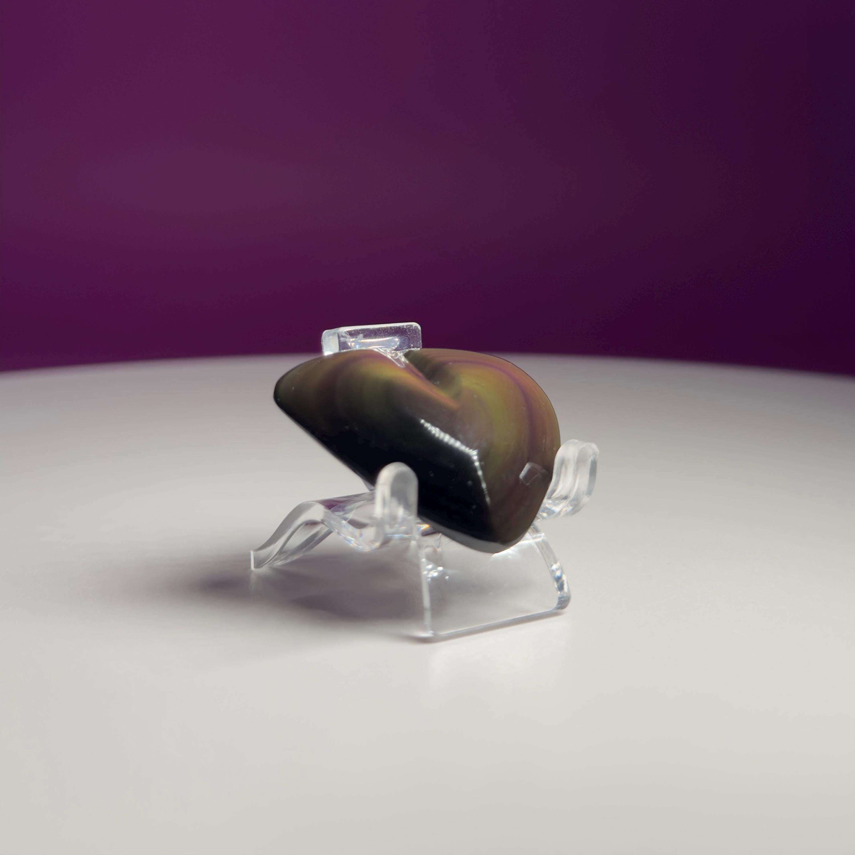 Mini Rainbow Obsidian Heart Carving (Mexico)