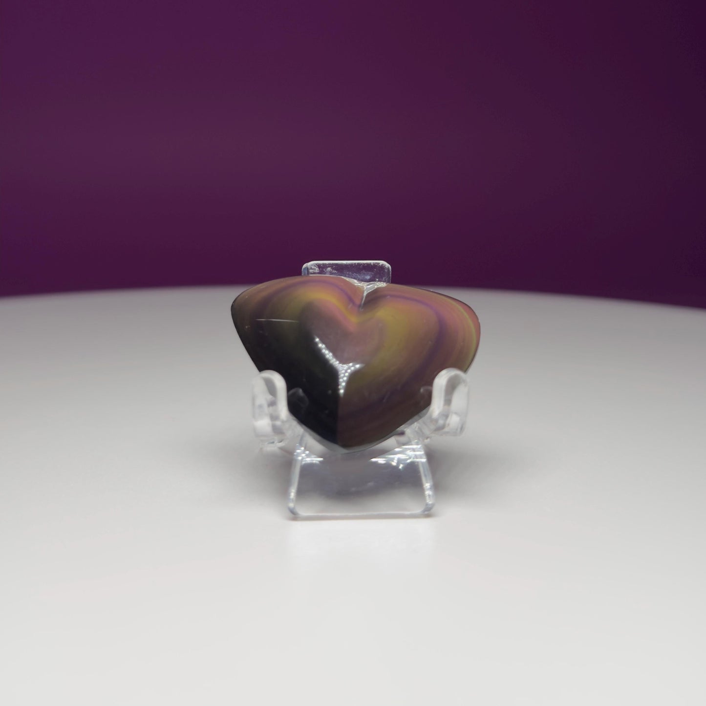 Mini Rainbow Obsidian Heart Carving (Mexico)
